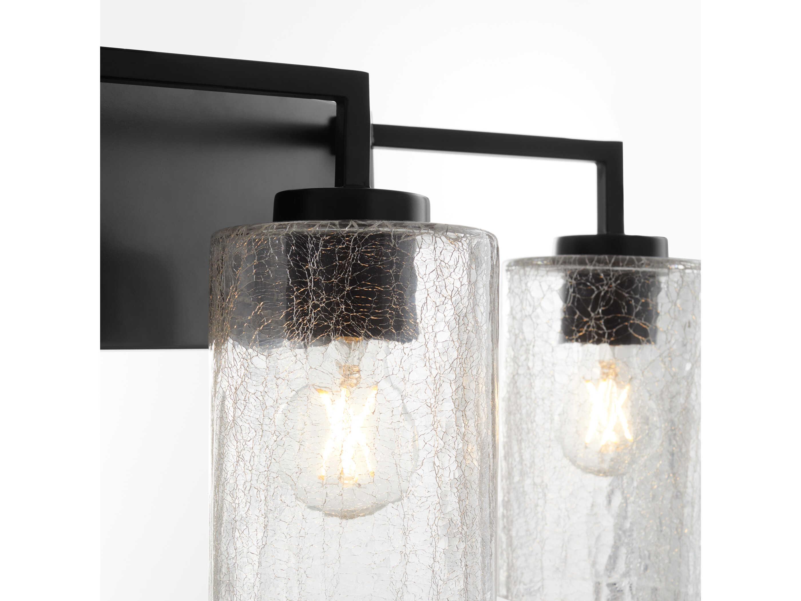 Quorum Merrick 3-Light Matte Black Vanity Light