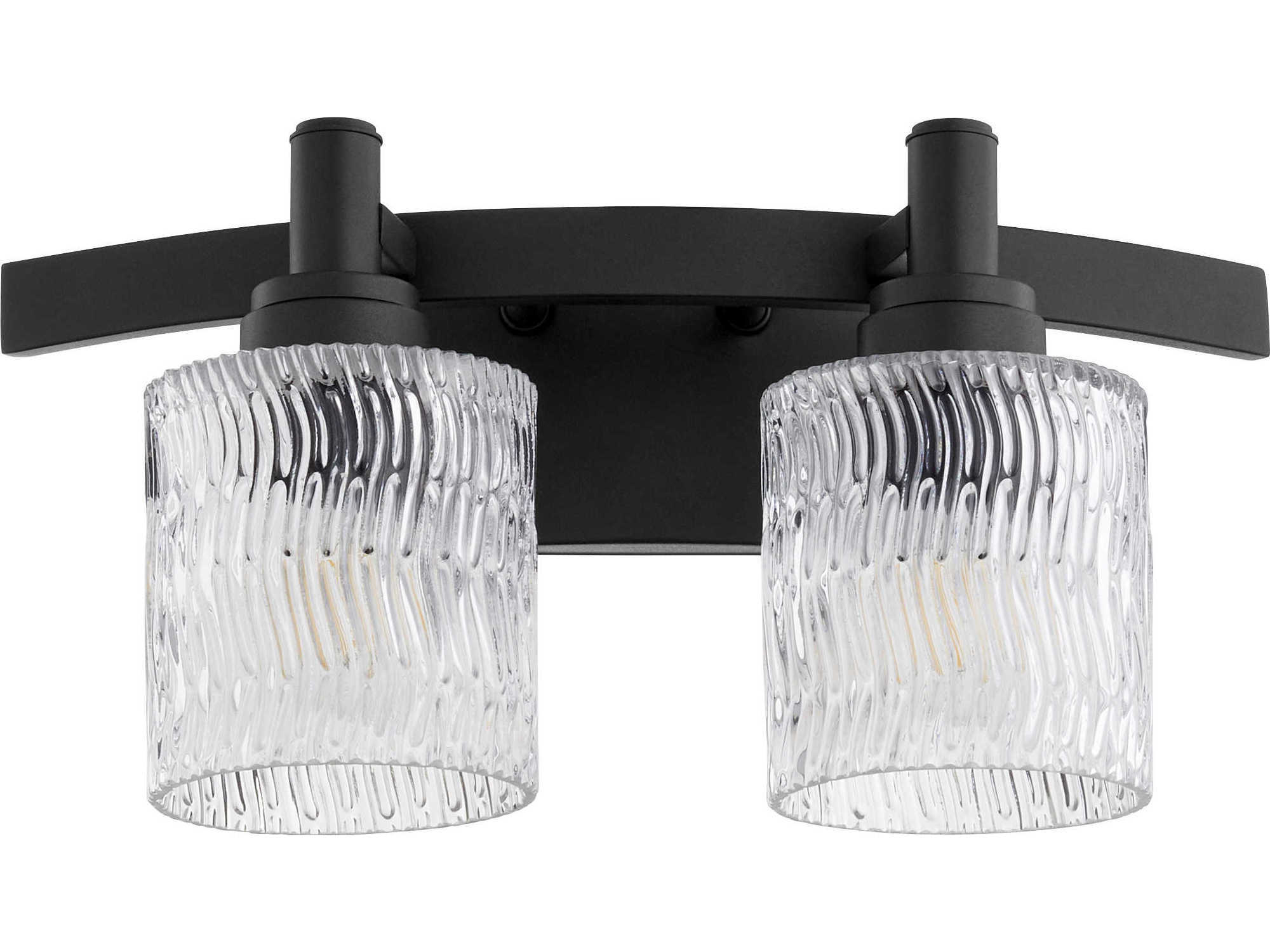 Quorum Stadium 2-Light Noir Black Glass Vanity Light
