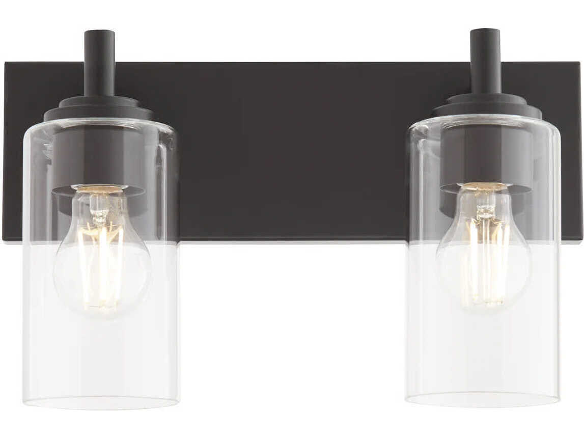 Quorum Fallstaff 2-Light Matte Black Vanity Light