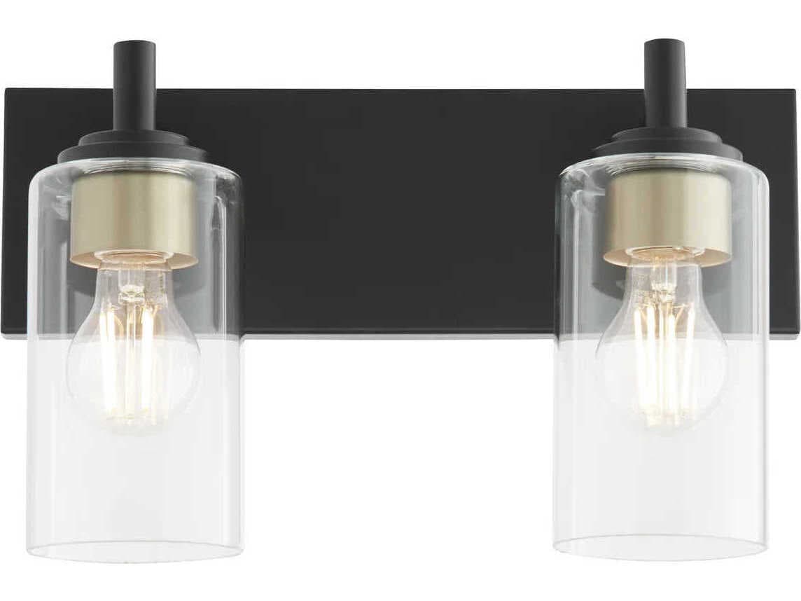 Quorum Fallstaff 2-Light Matte Black Vanity Light