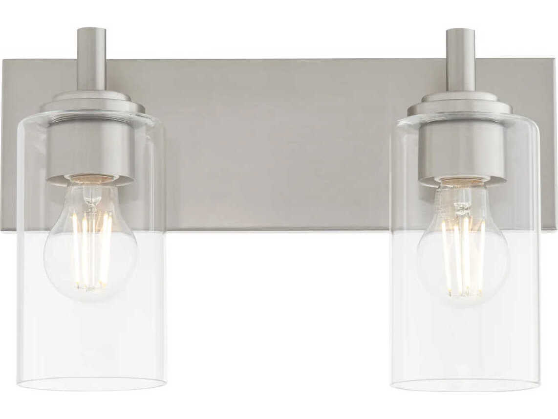 Quorum Fallstaff 2-Light Satin Nickel Vanity Light