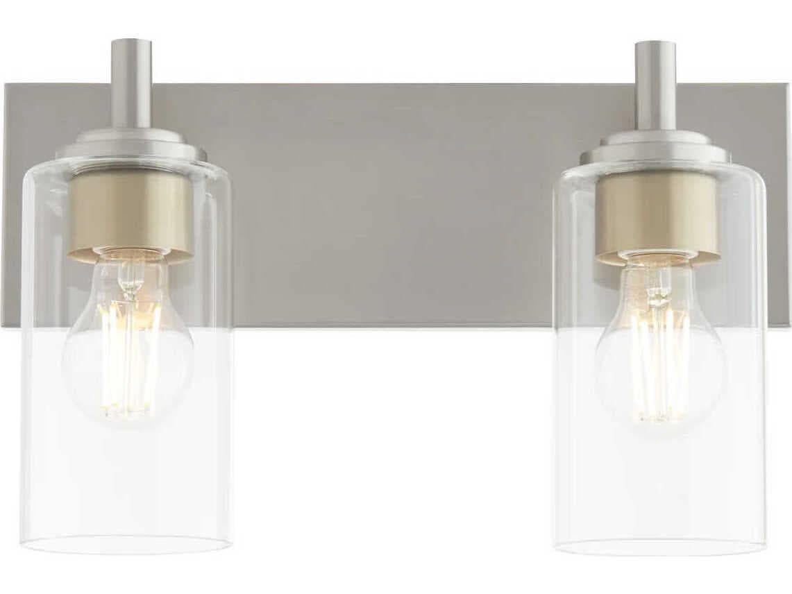 Quorum Fallstaff 2-Light Satin Nickel Vanity Light