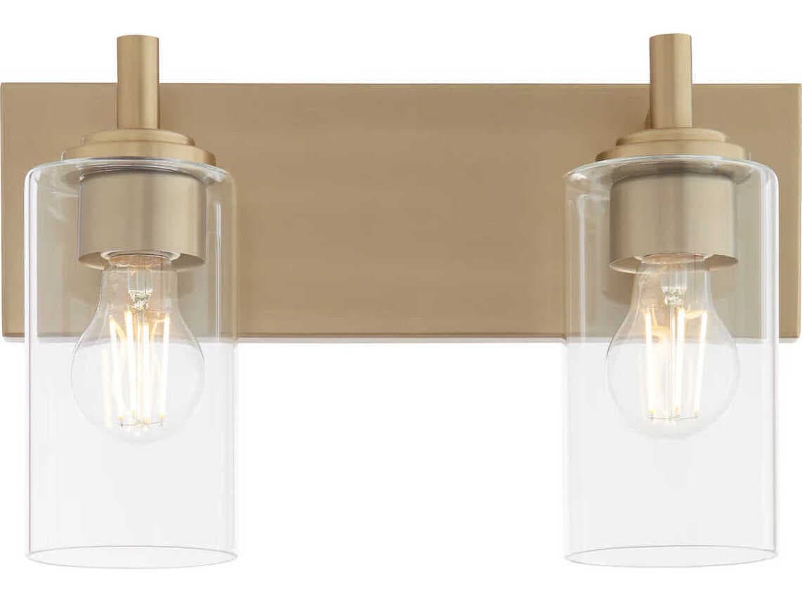 Quorum Fallstaff 2-Light Aged Brass Vanity Light