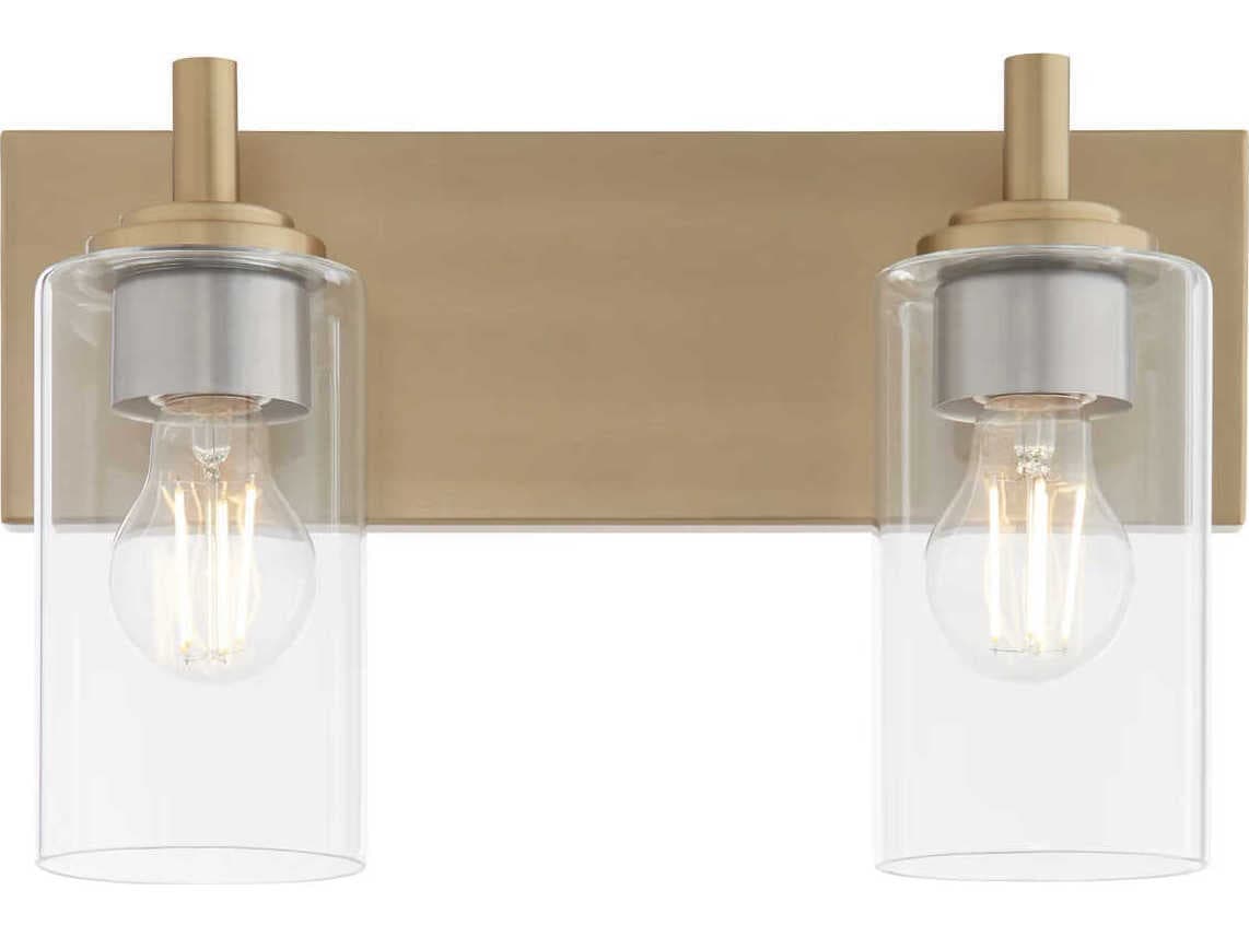 Quorum Fallstaff 2-Light Aged Brass Vanity Light