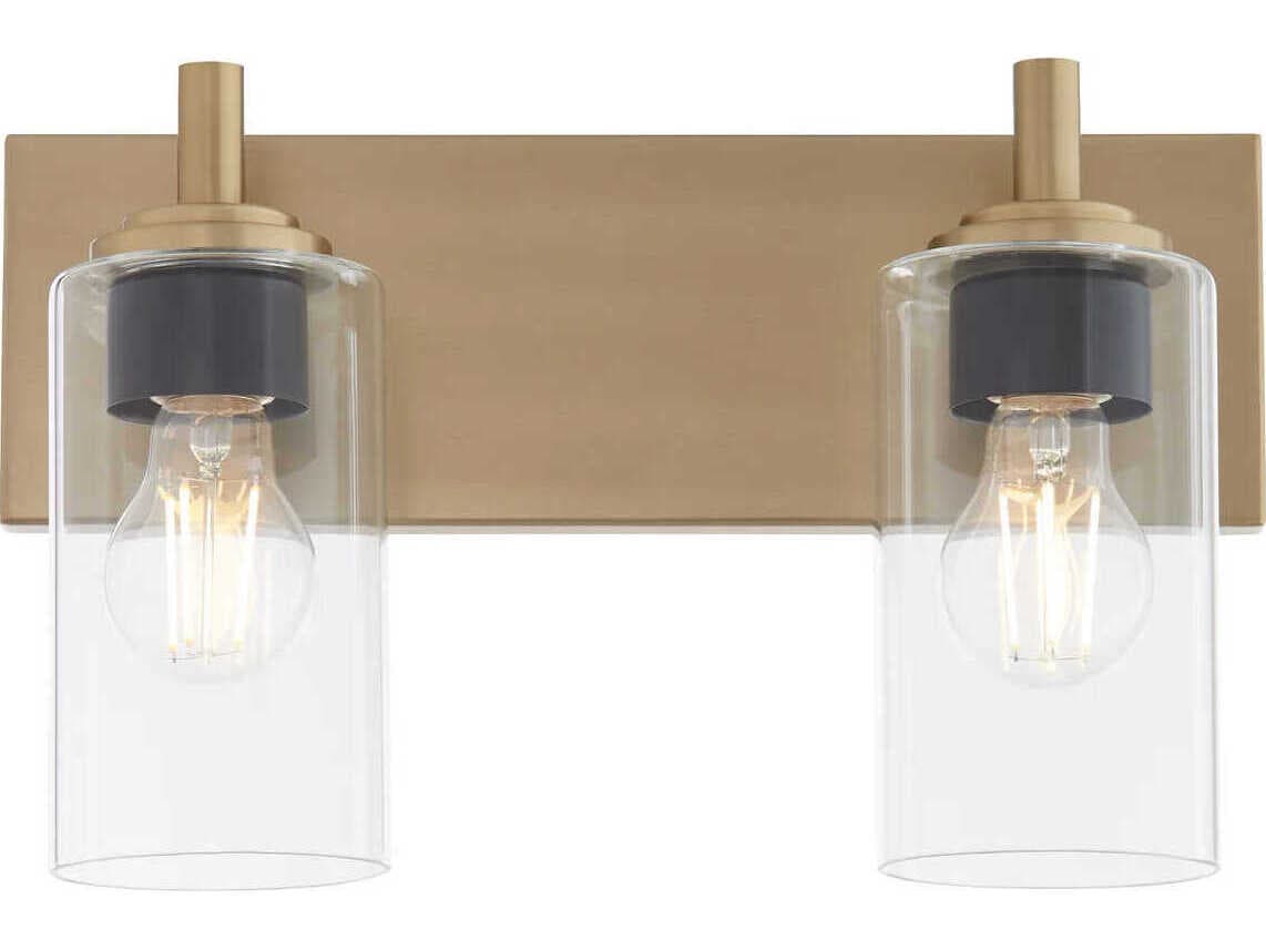 Quorum Fallstaff 2-Light Aged Brass Vanity Light
