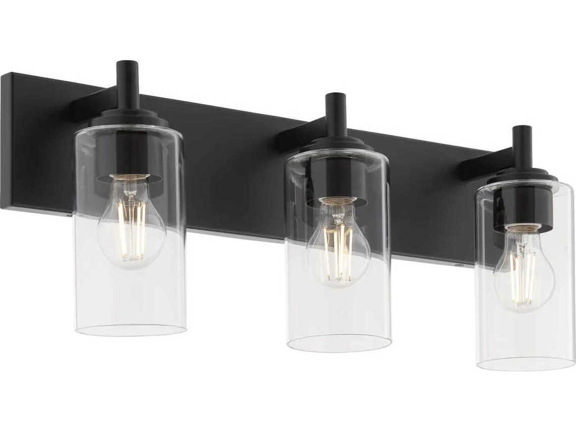 Quorum Fallstaff 3-Light Matte Black Vanity Light