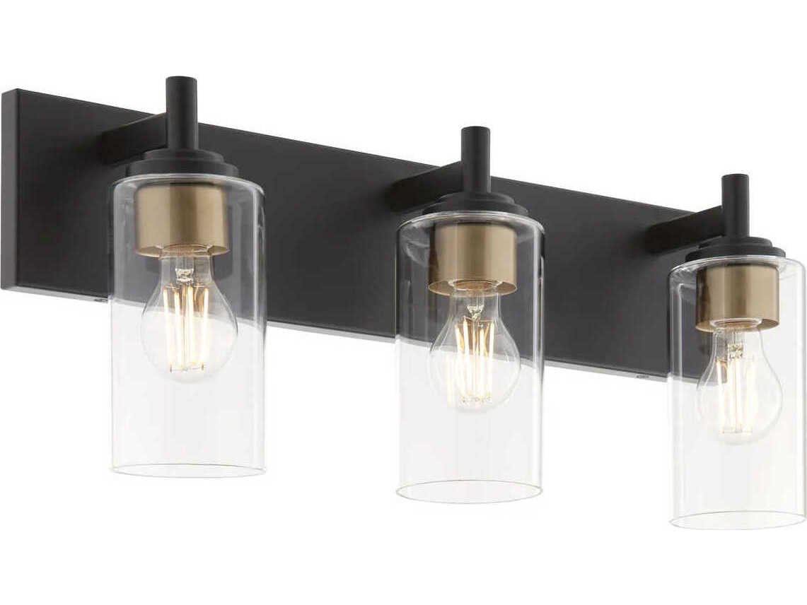 Quorum Fallstaff 3-Light Matte Black Vanity Light