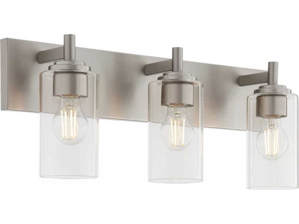 Quorum Fallstaff 3-Light Satin Nickel Vanity Light