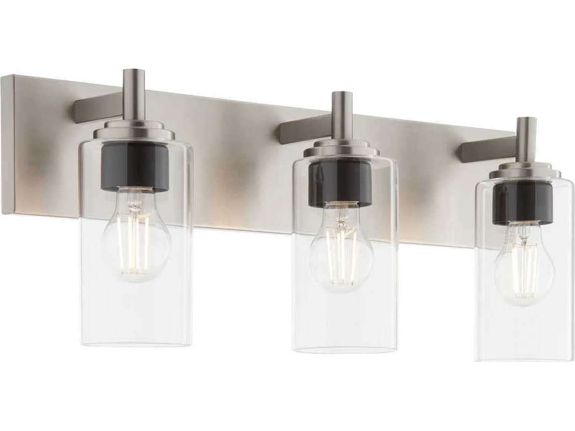 Quorum Fallstaff 3-Light Satin Nickel Vanity Light