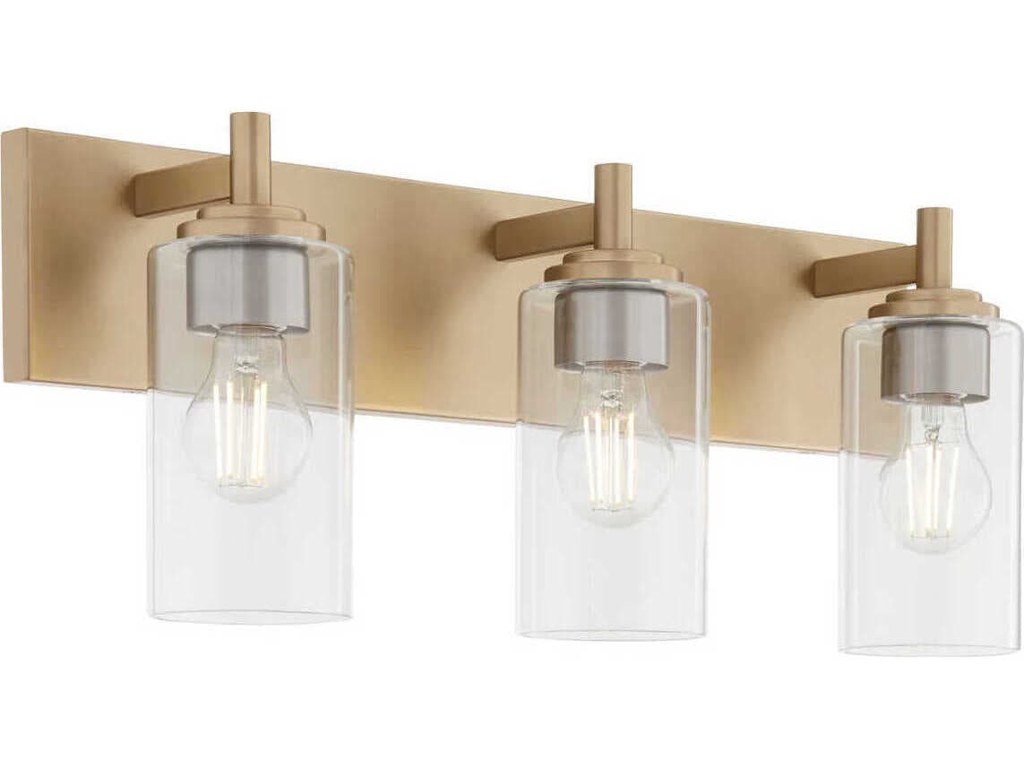 Quorum Fallstaff 3-Light Aged Brass Vanity Light