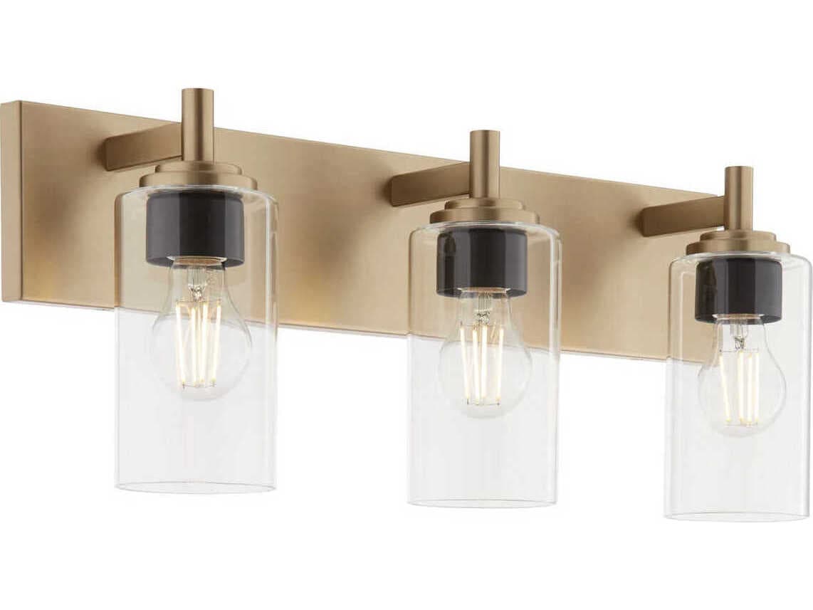 Quorum Fallstaff 3-Light Aged Brass Vanity Light