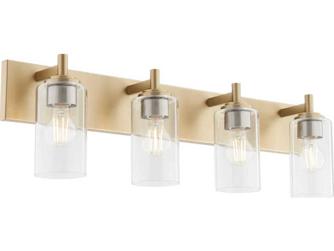 Quorum Fallstaff 4-Light Aged Brass Vanity Light