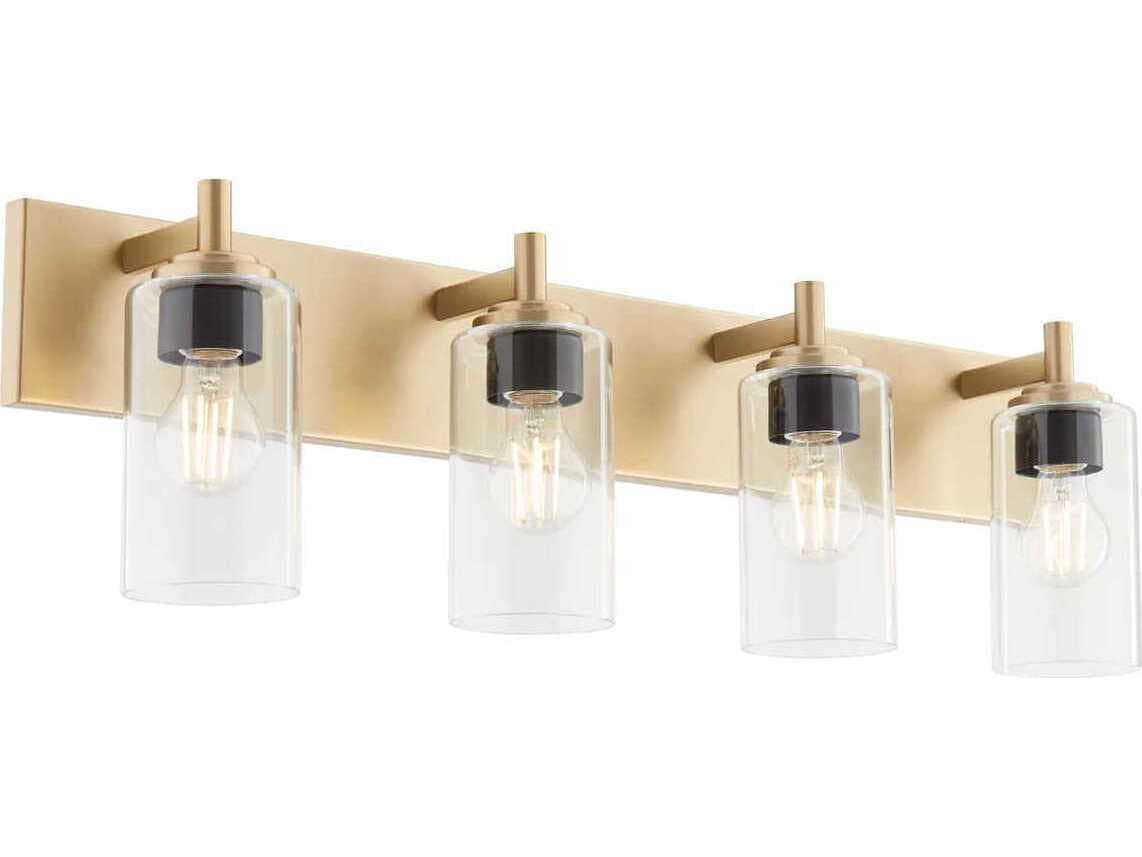 Quorum Fallstaff 4-Light Aged Brass Vanity Light