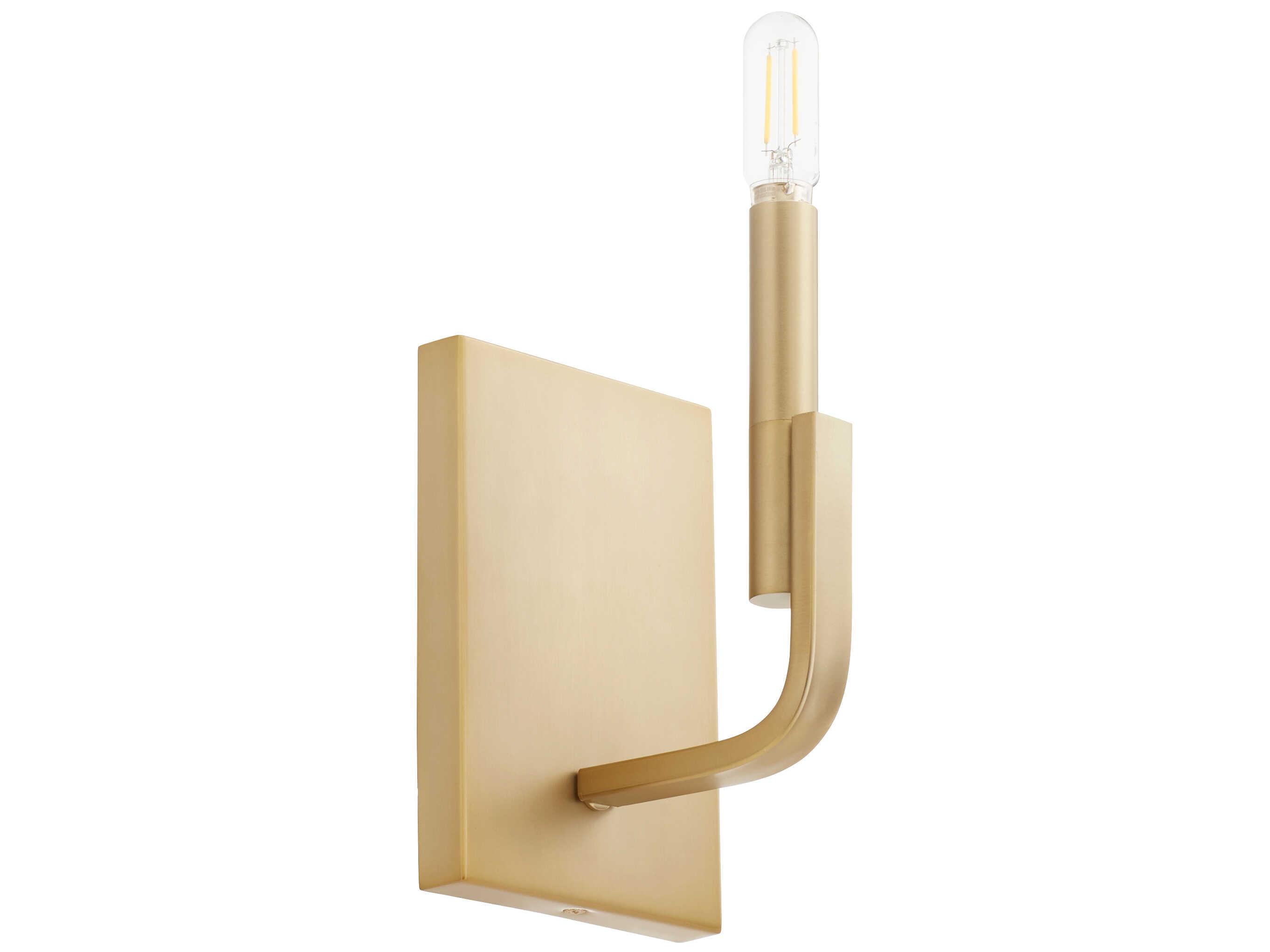 Quorum Tempo 1-Light Aged Brass Wall Sconce
