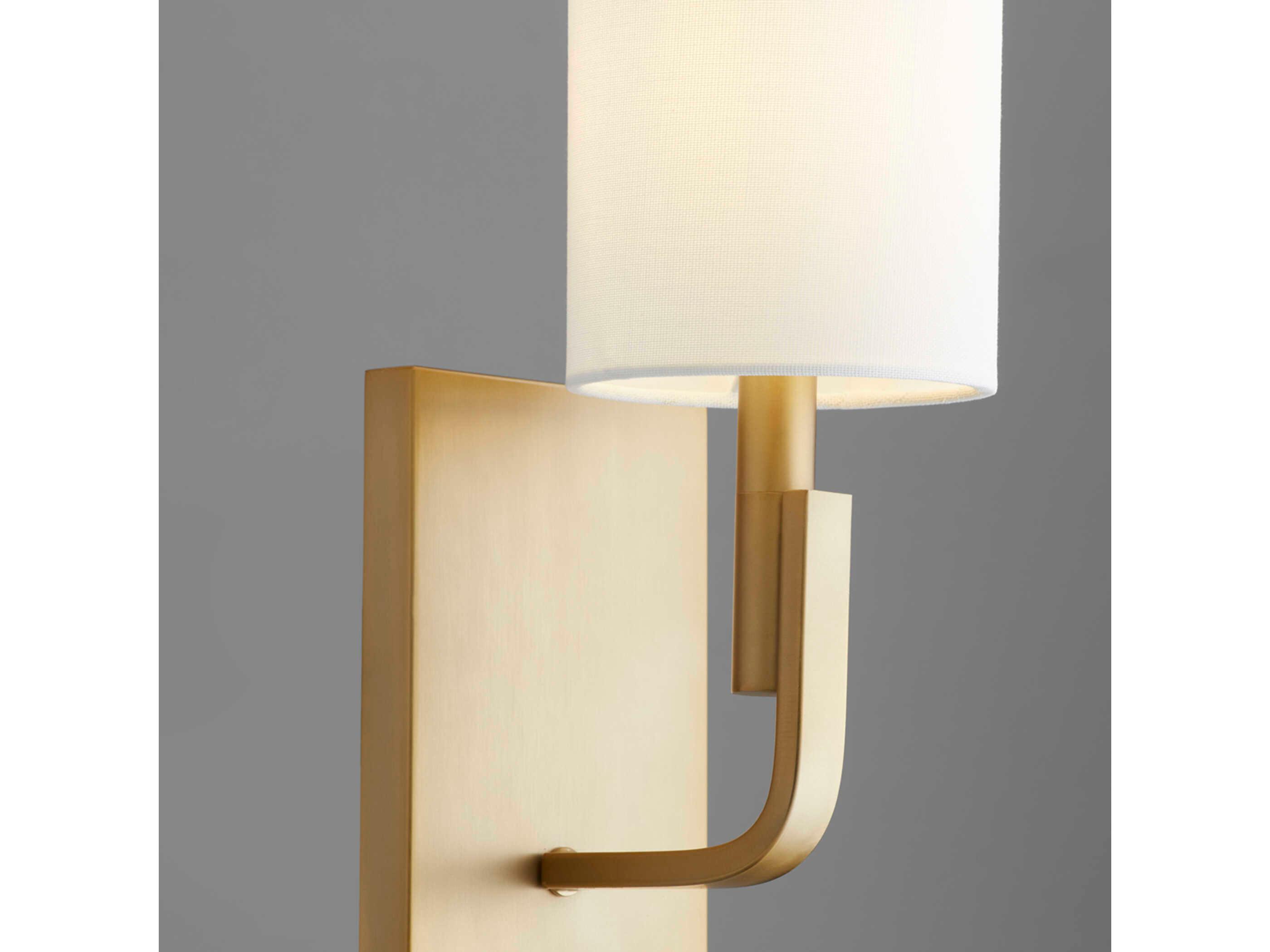 Quorum Tempo 1-Light Aged Brass Wall Sconce