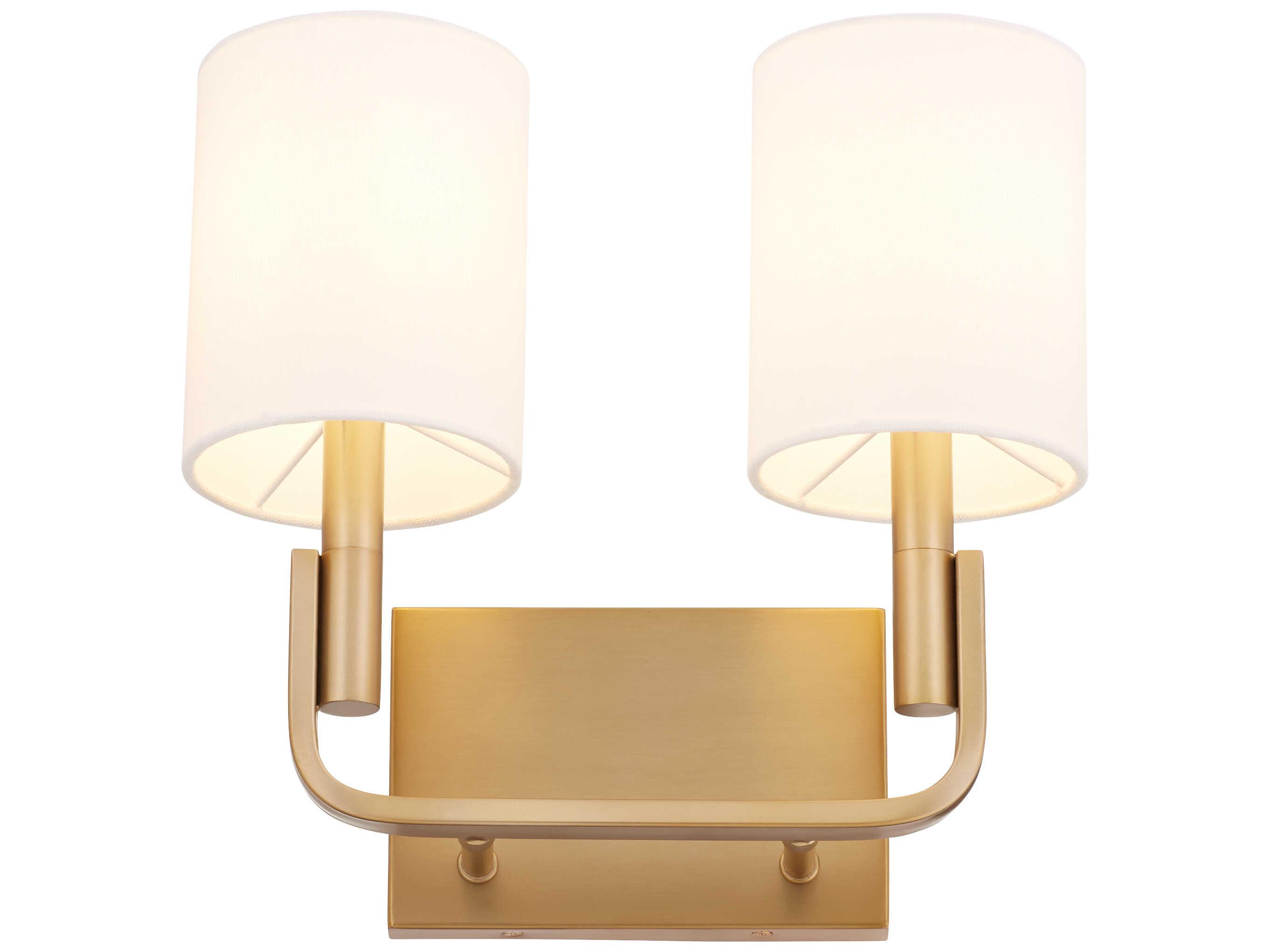 Quorum Tempo 2-Light Aged Brass Wall Sconce