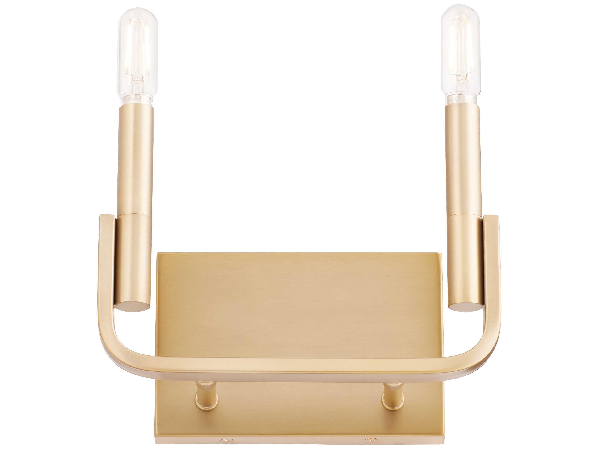 Quorum Tempo 2-Light Aged Brass Wall Sconce