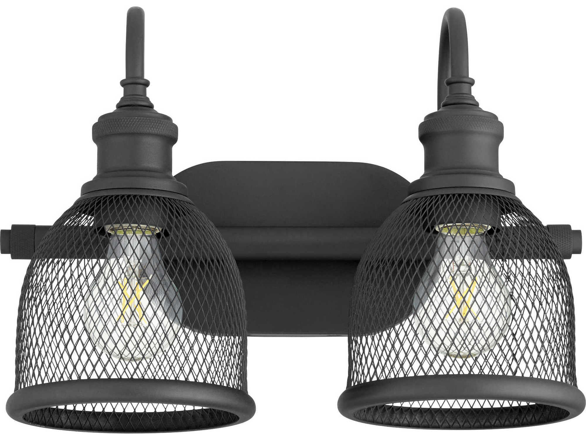 Quorum Omni 2-Light Noir Black Vanity Light