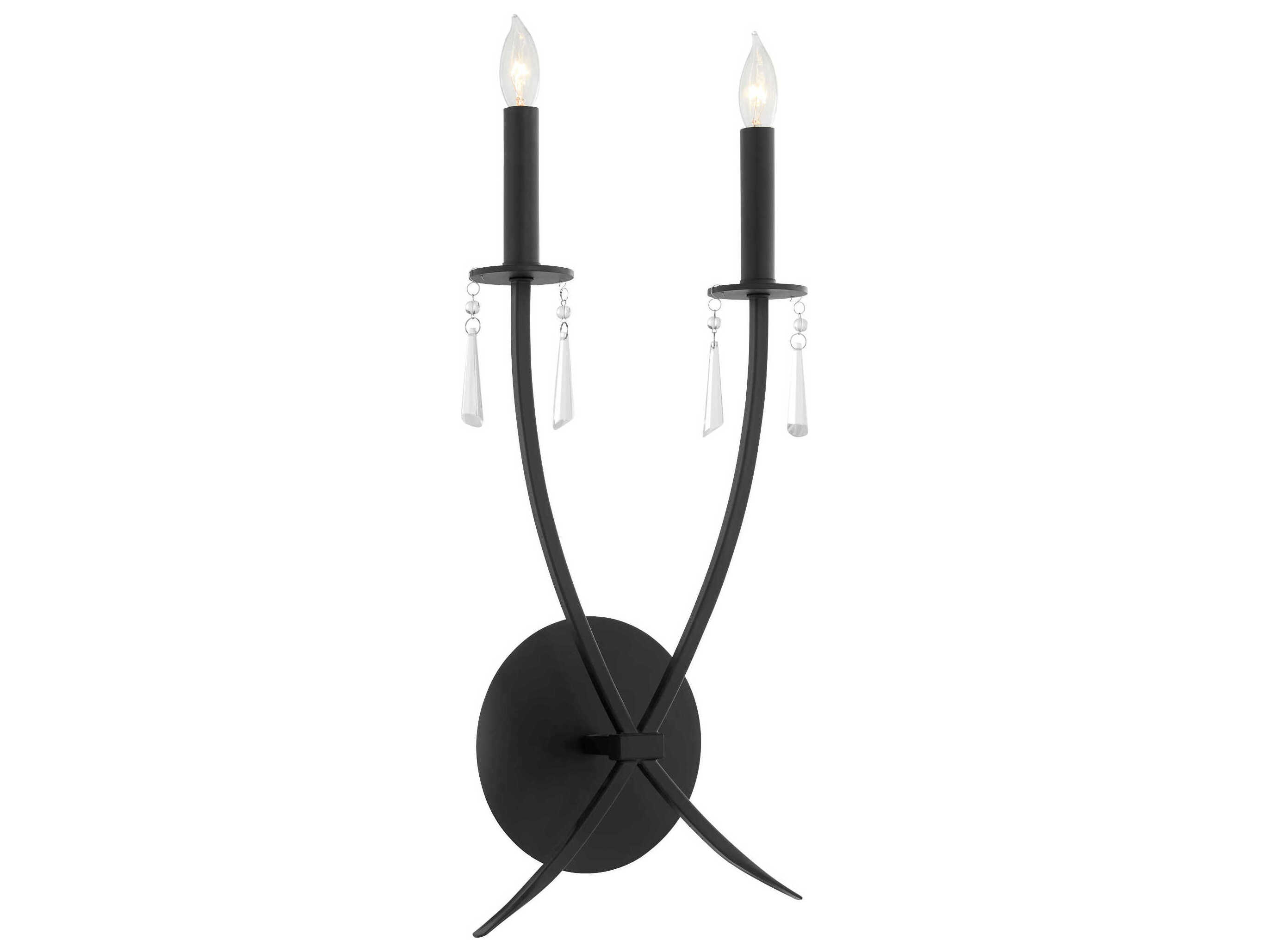 Quorum Majesty 2-Light Matte Black Vanity Light
