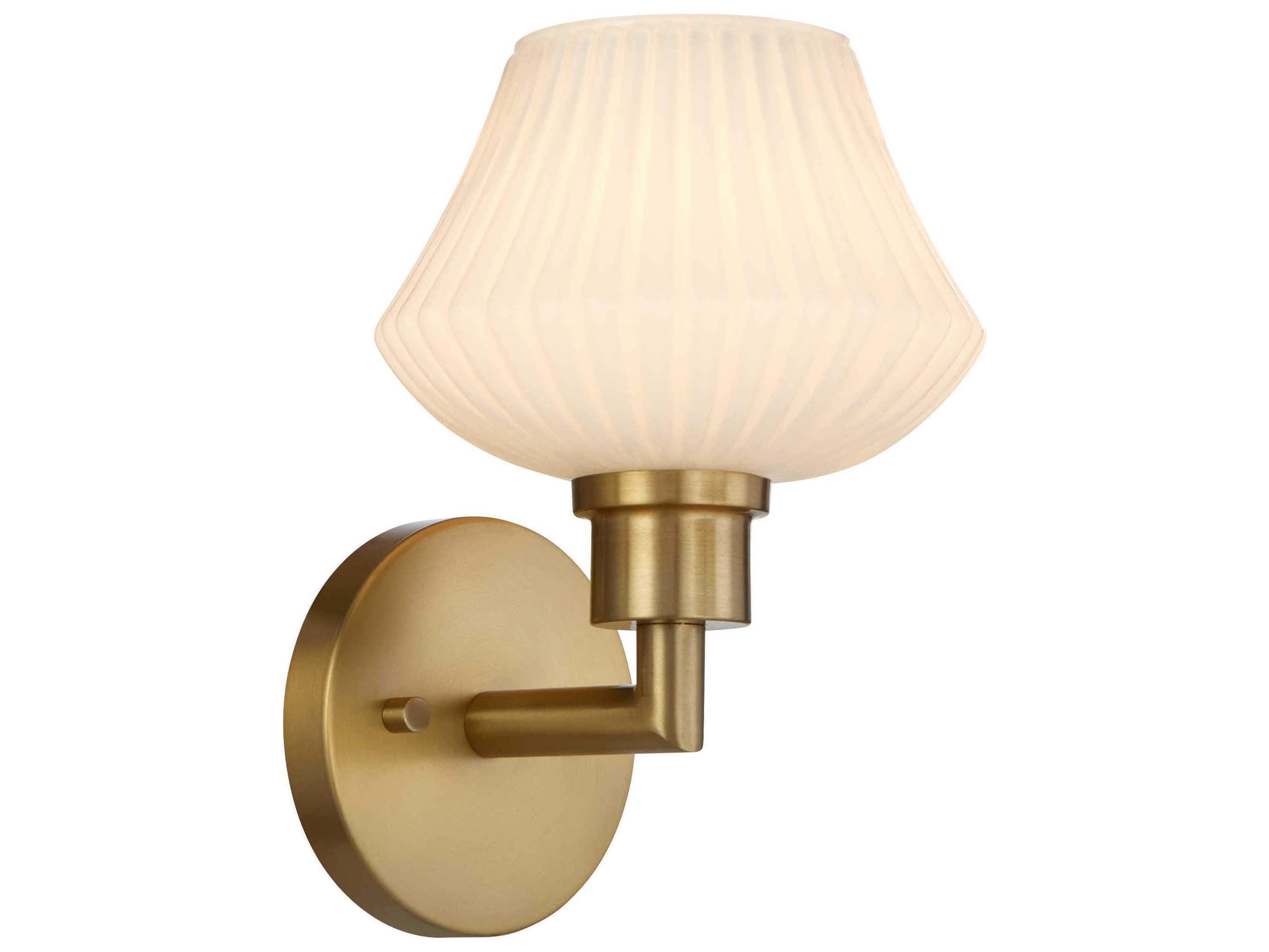 Quorum Cassini 1-Light Aged Brass Wall Sconce