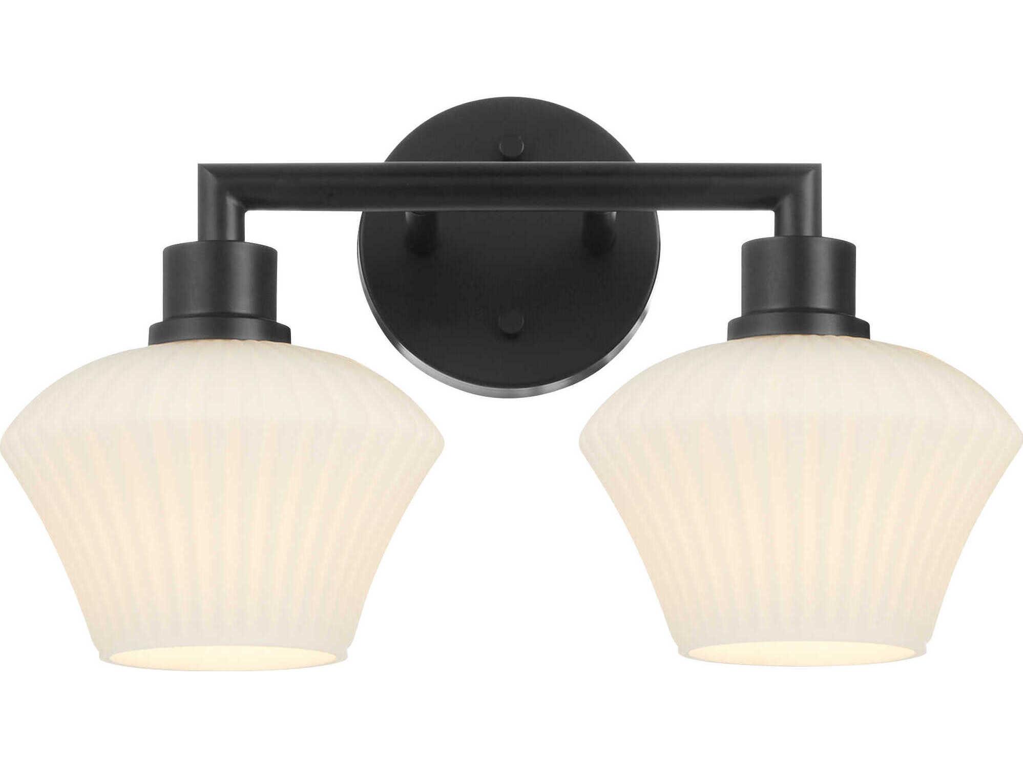 Quorum Cassini 2-Light Matte Black Vanity Light