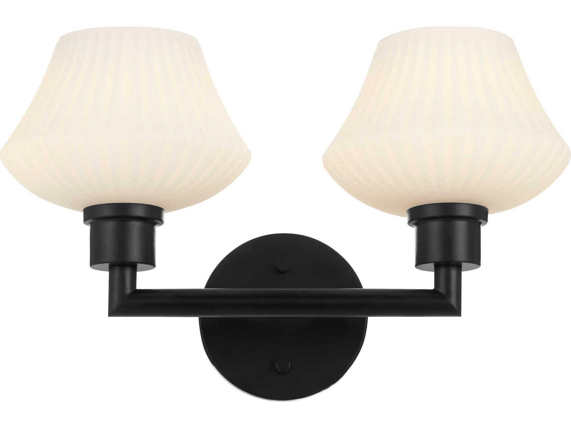 Quorum Cassini 2-Light Matte Black Vanity Light