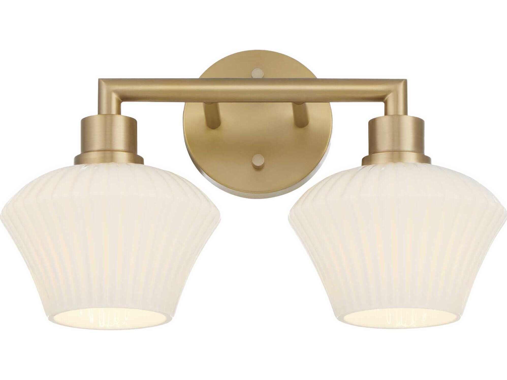 Quorum Cassini 2-Light Aged Brass Vanity Light