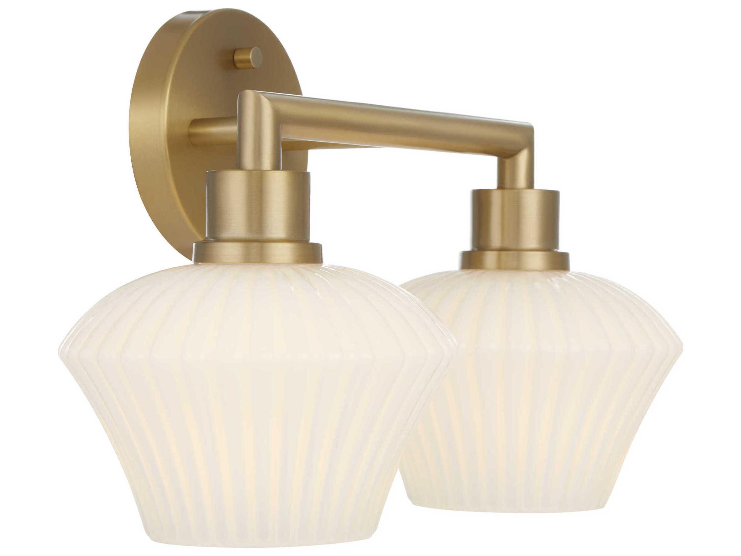 Quorum Cassini 2-Light Aged Brass Vanity Light