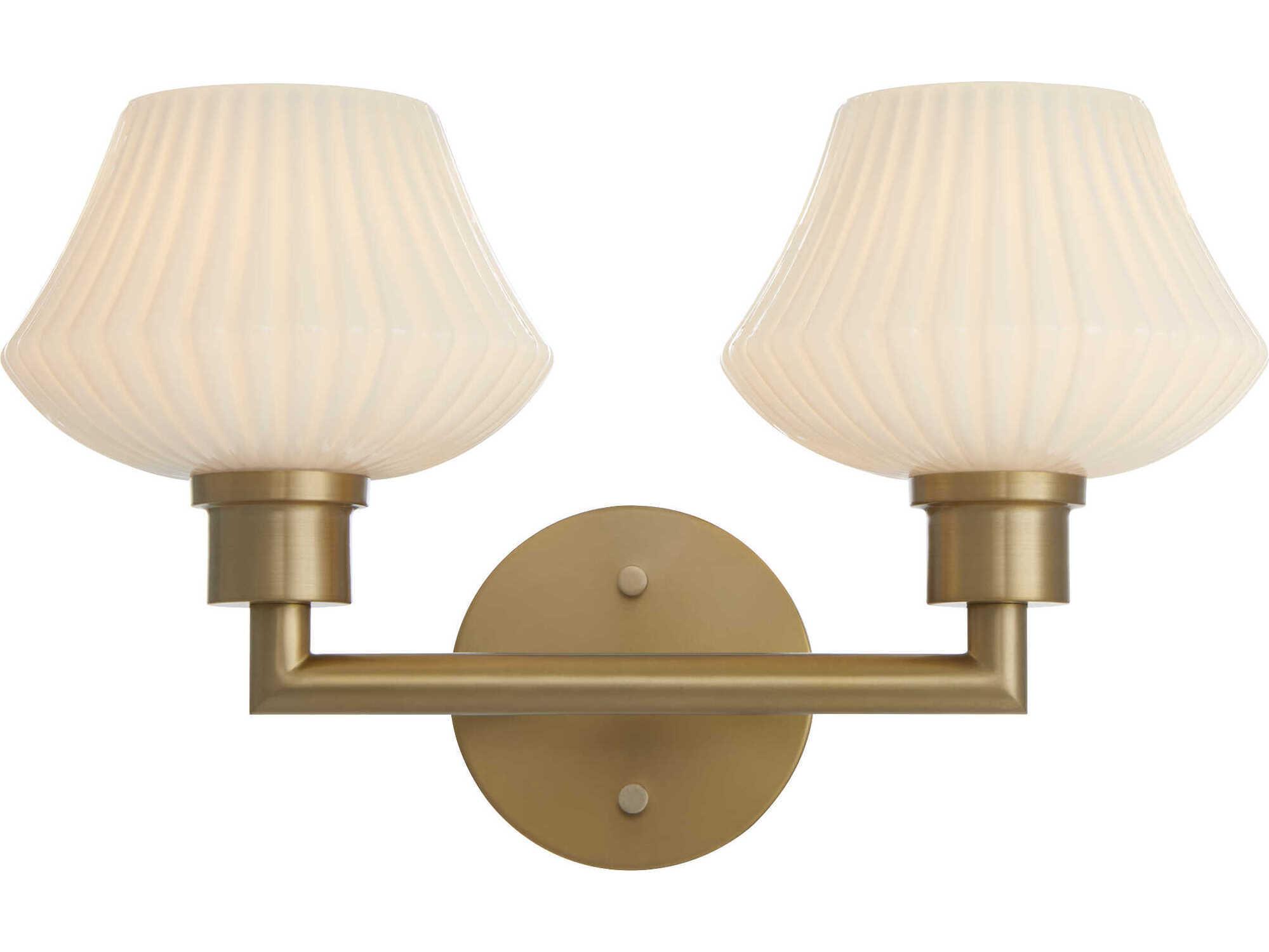 Quorum Cassini 2-Light Aged Brass Vanity Light