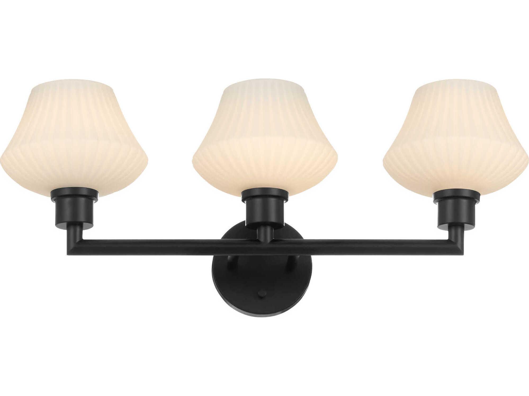 Quorum Cassini 3-Light Matte Black Vanity Light