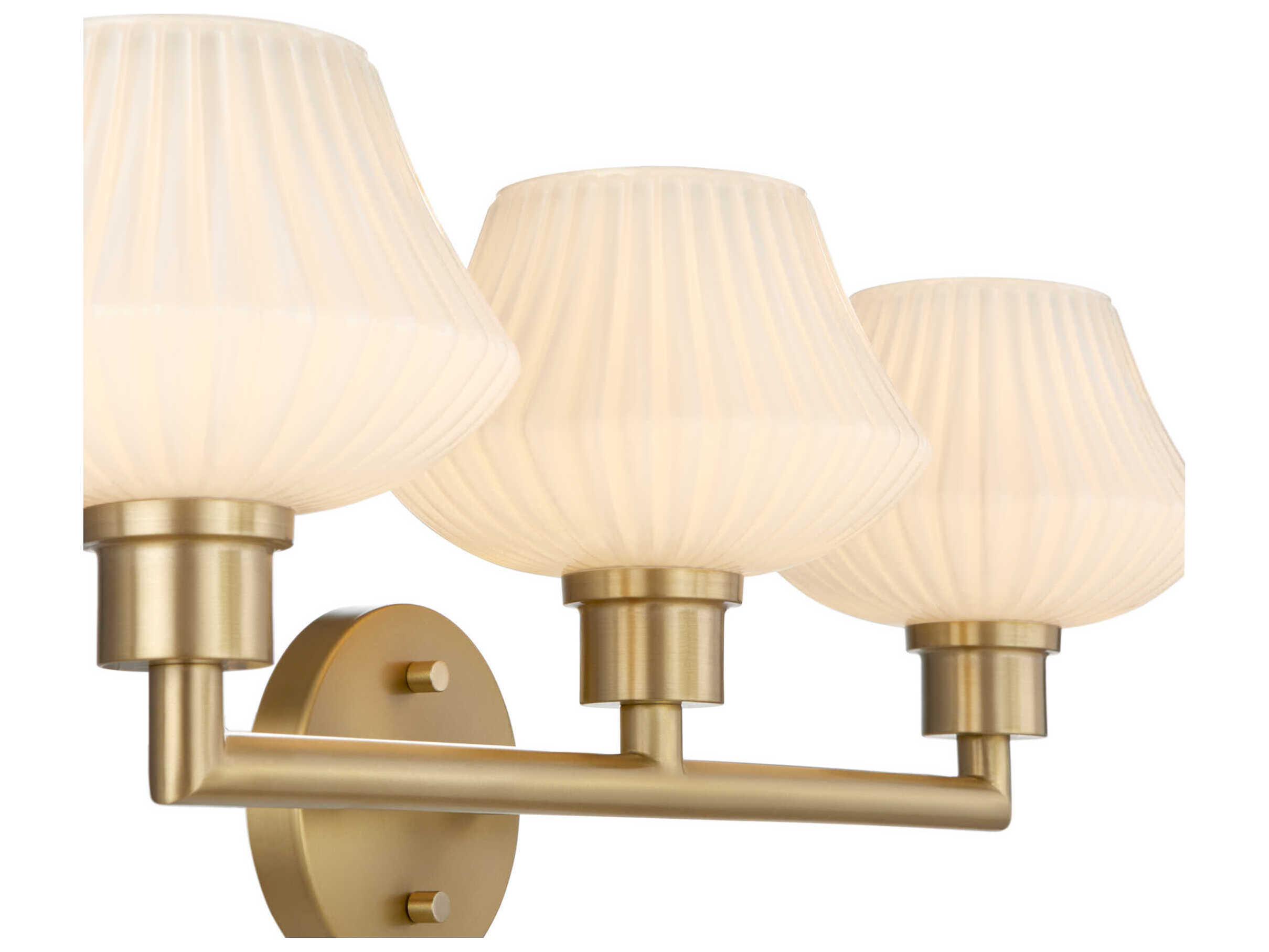 Quorum Cassini 3-Light Aged Brass Vanity Light