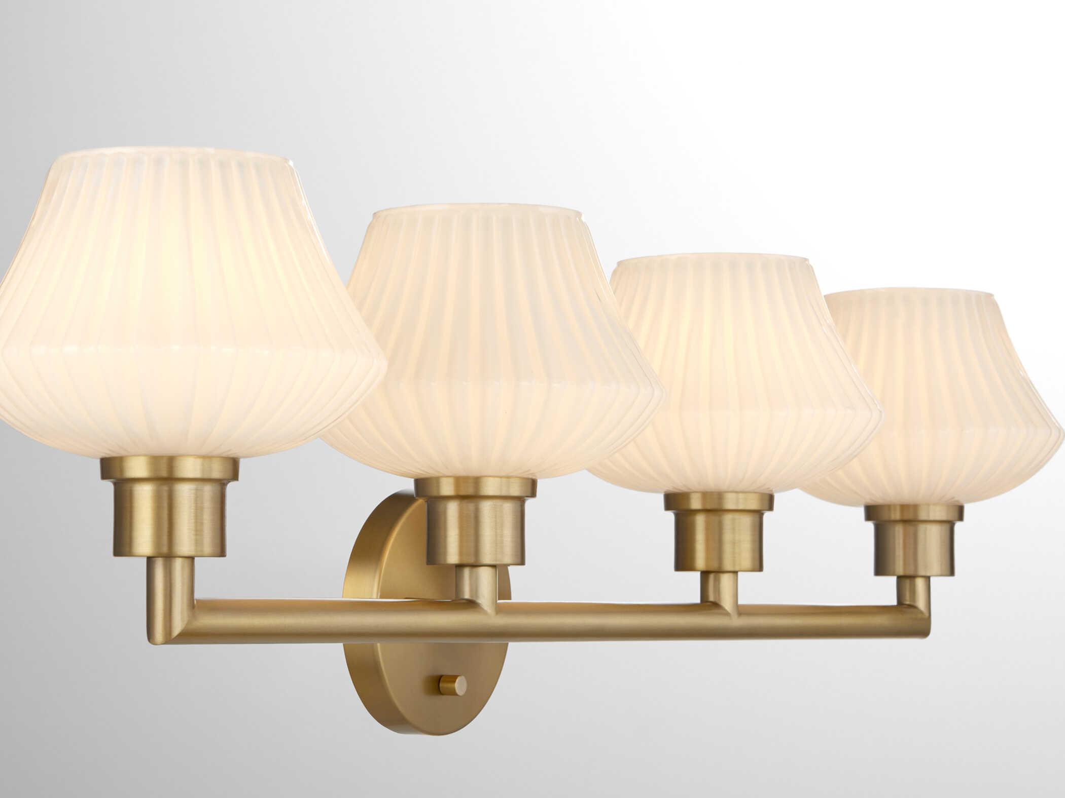 Quorum Cassini 4-Light Aged Brass Vanity Light