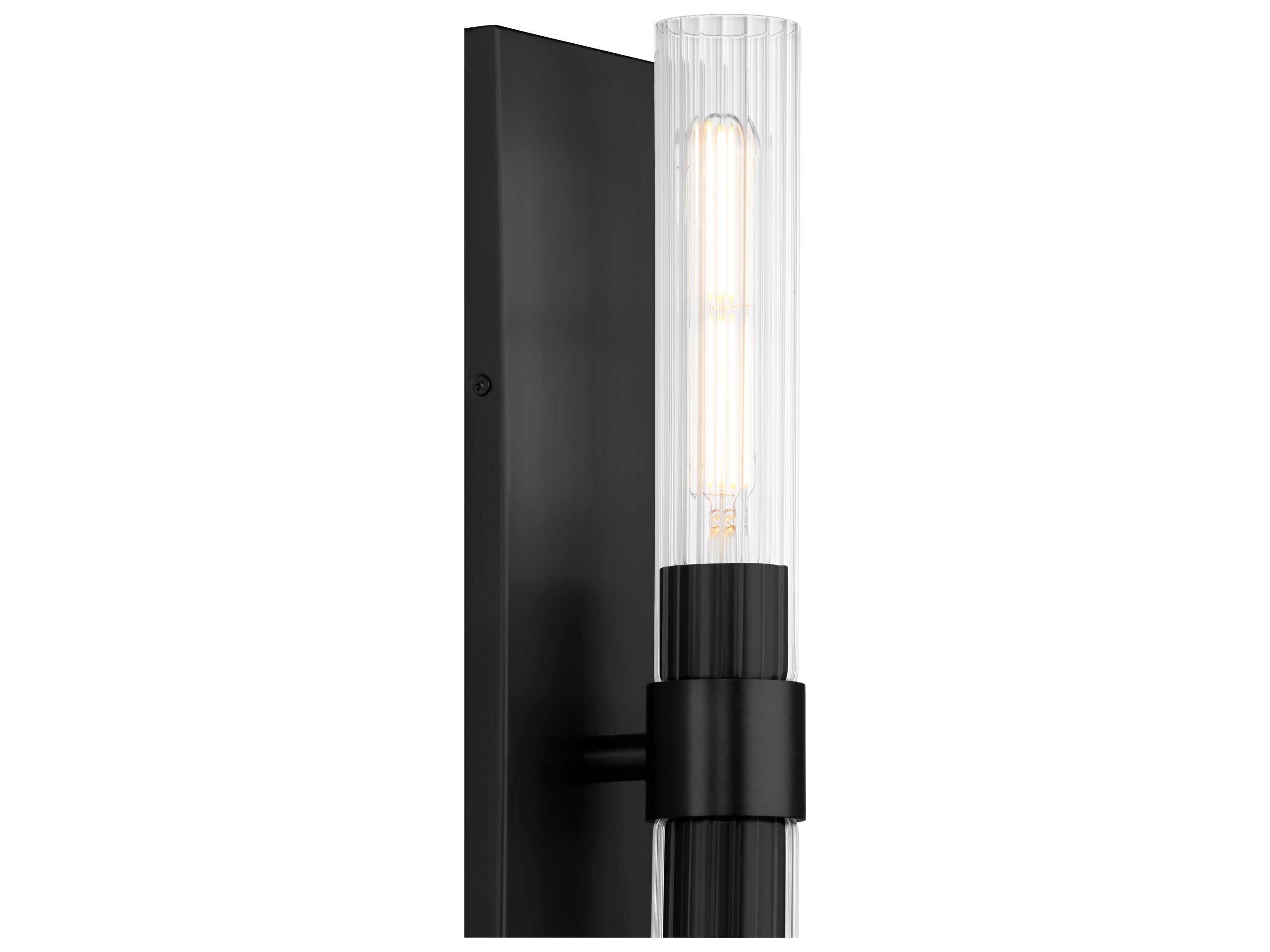 Quorum Sheridan 2-Light Matte Black Glass Wall Sconce