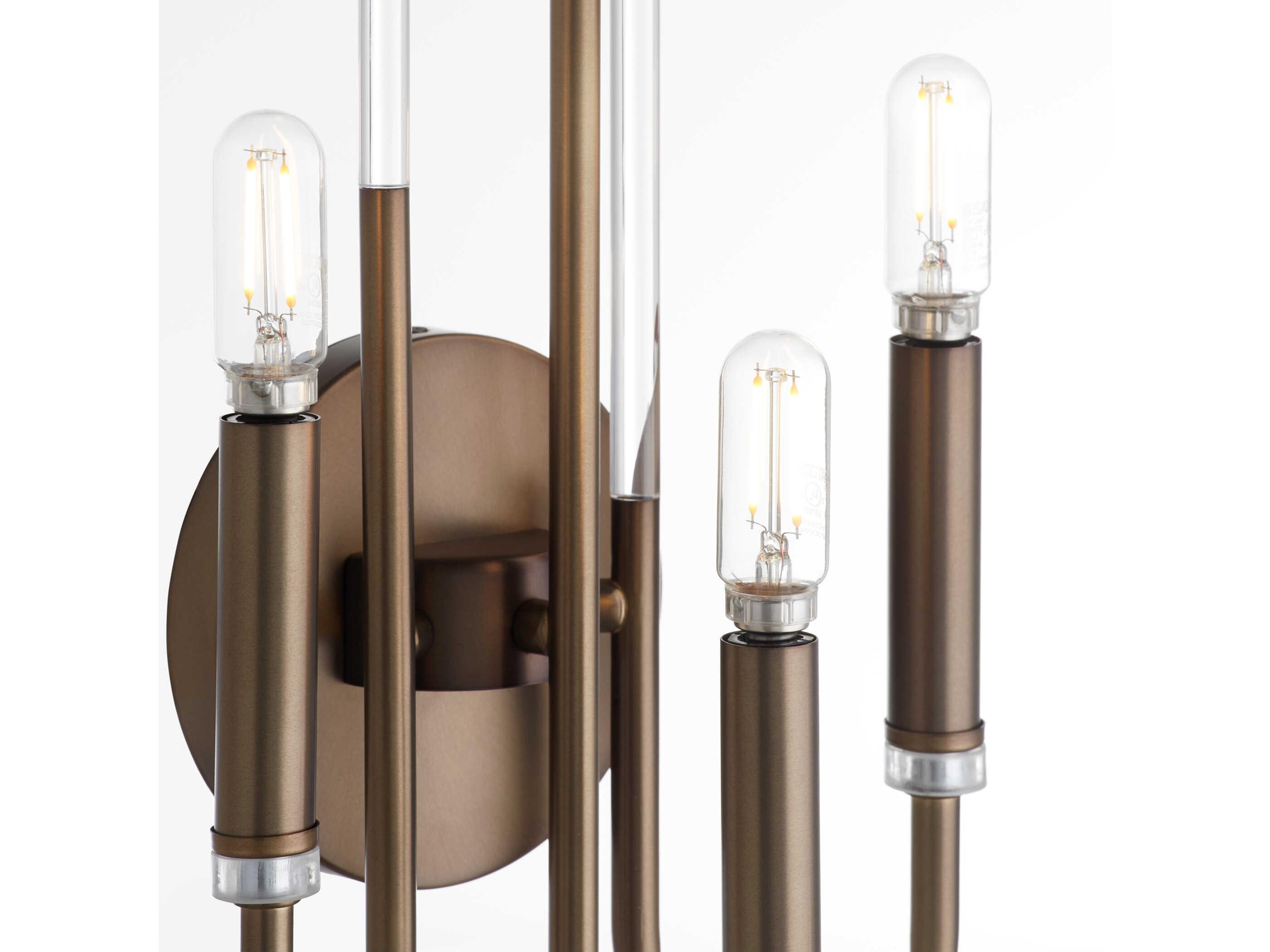 Quorum Summit 3-Light Dark Brass Wall Sconce