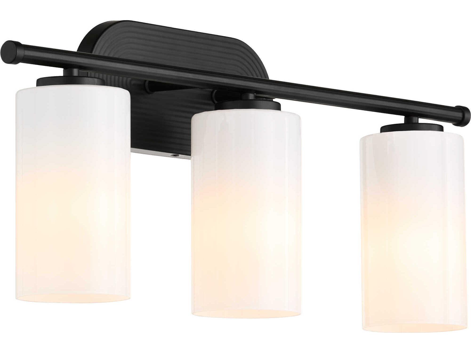 Quorum Belinder 3-Light Matte Black Vanity Light