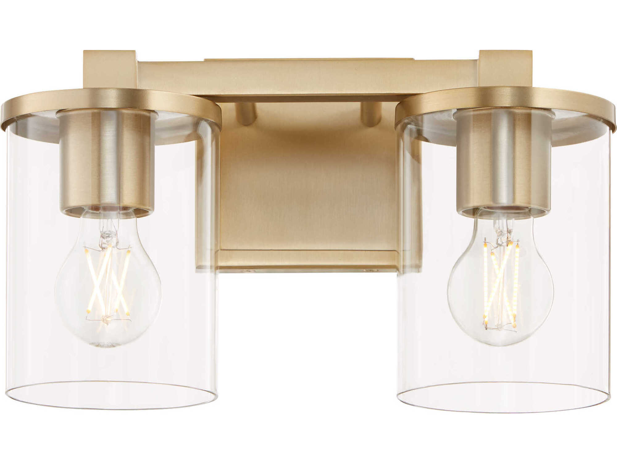 Quorum Bolton 2-Light Aged Brass Vanity Light
