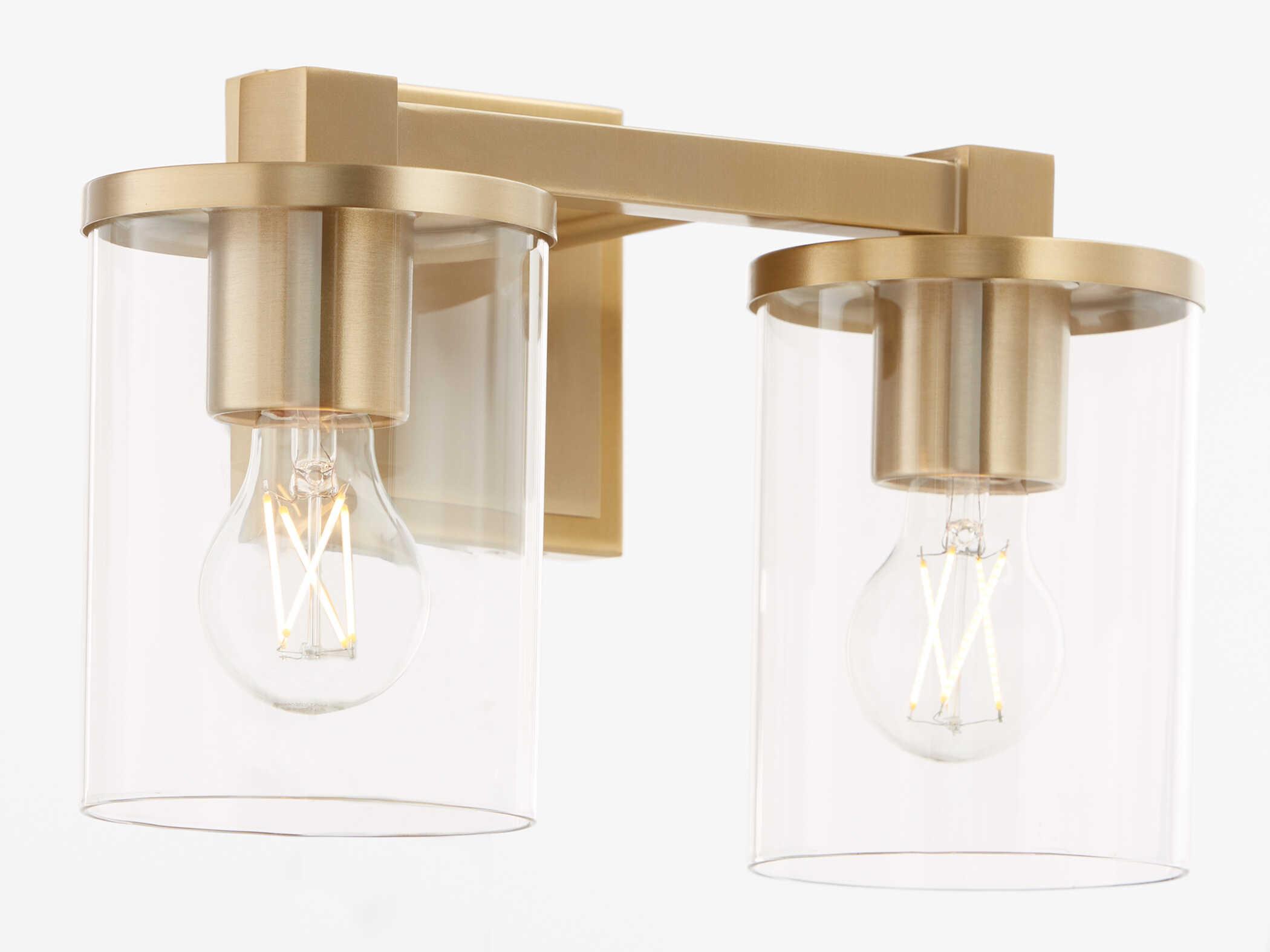 Quorum Bolton 2-Light Aged Brass Vanity Light