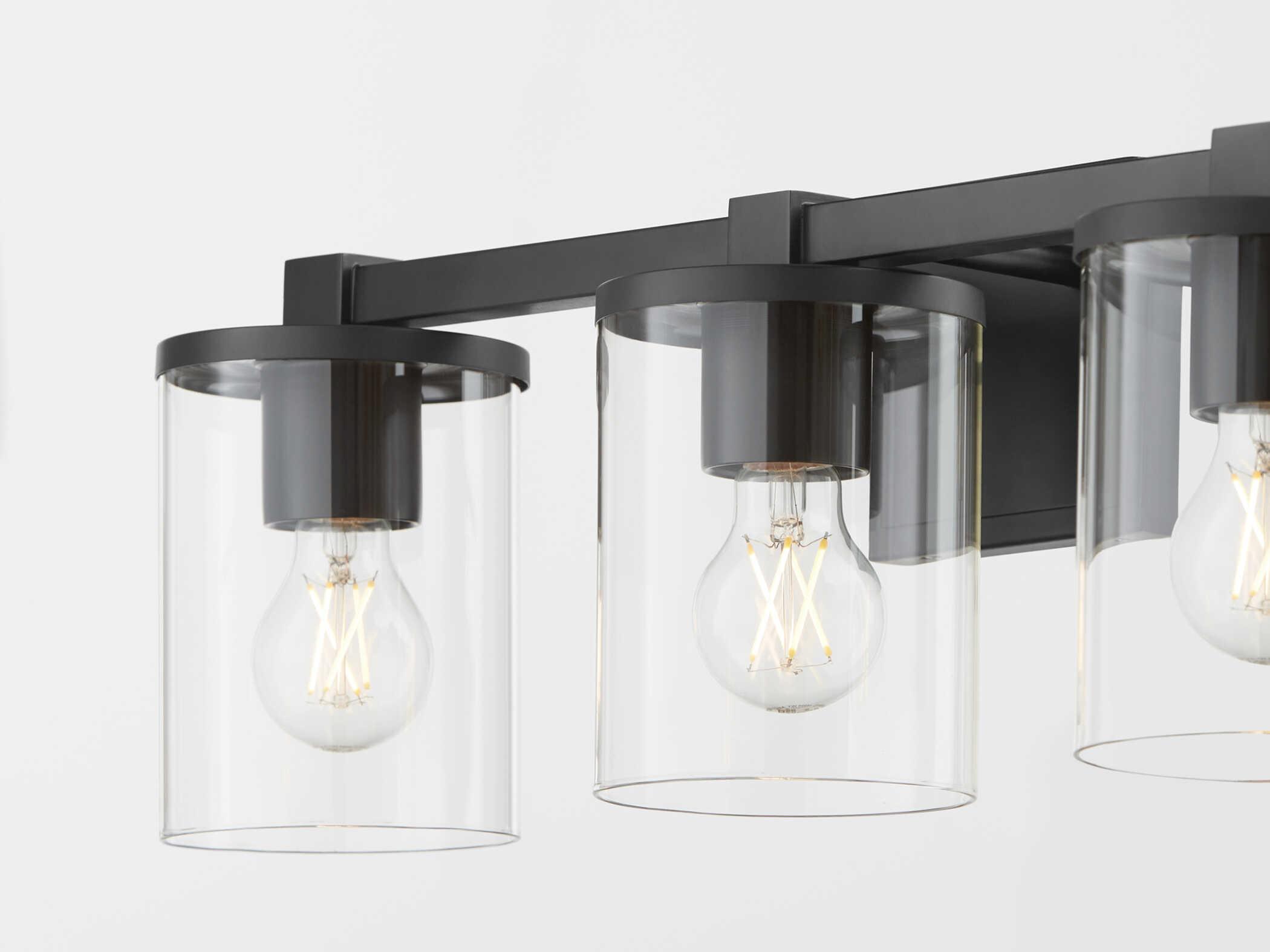 Quorum Bolton 3-Light Matte Black Vanity Light