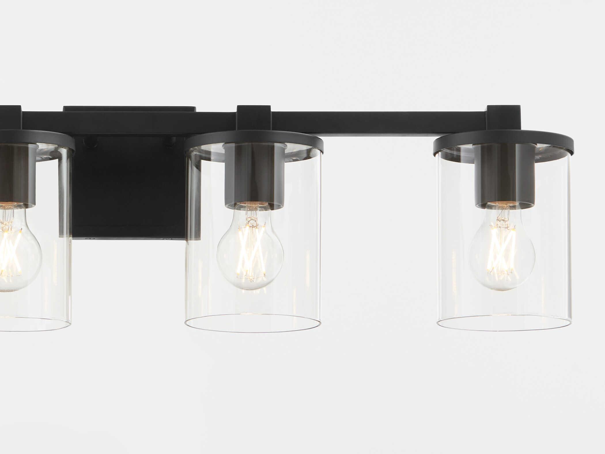 Quorum Bolton 4-Light Matte Black Vanity Light