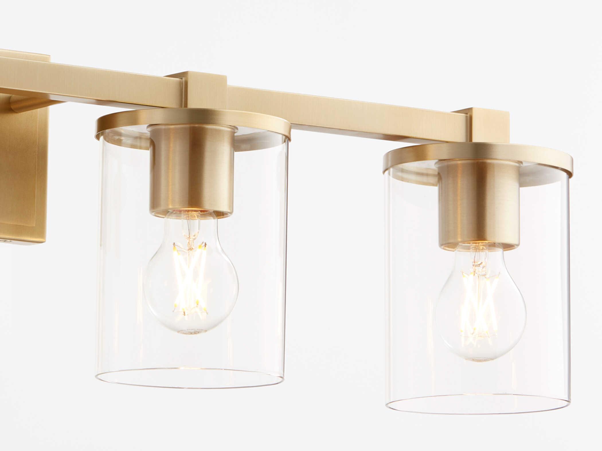 Quorum Bolton 4-Light Aged Brass Vanity Light