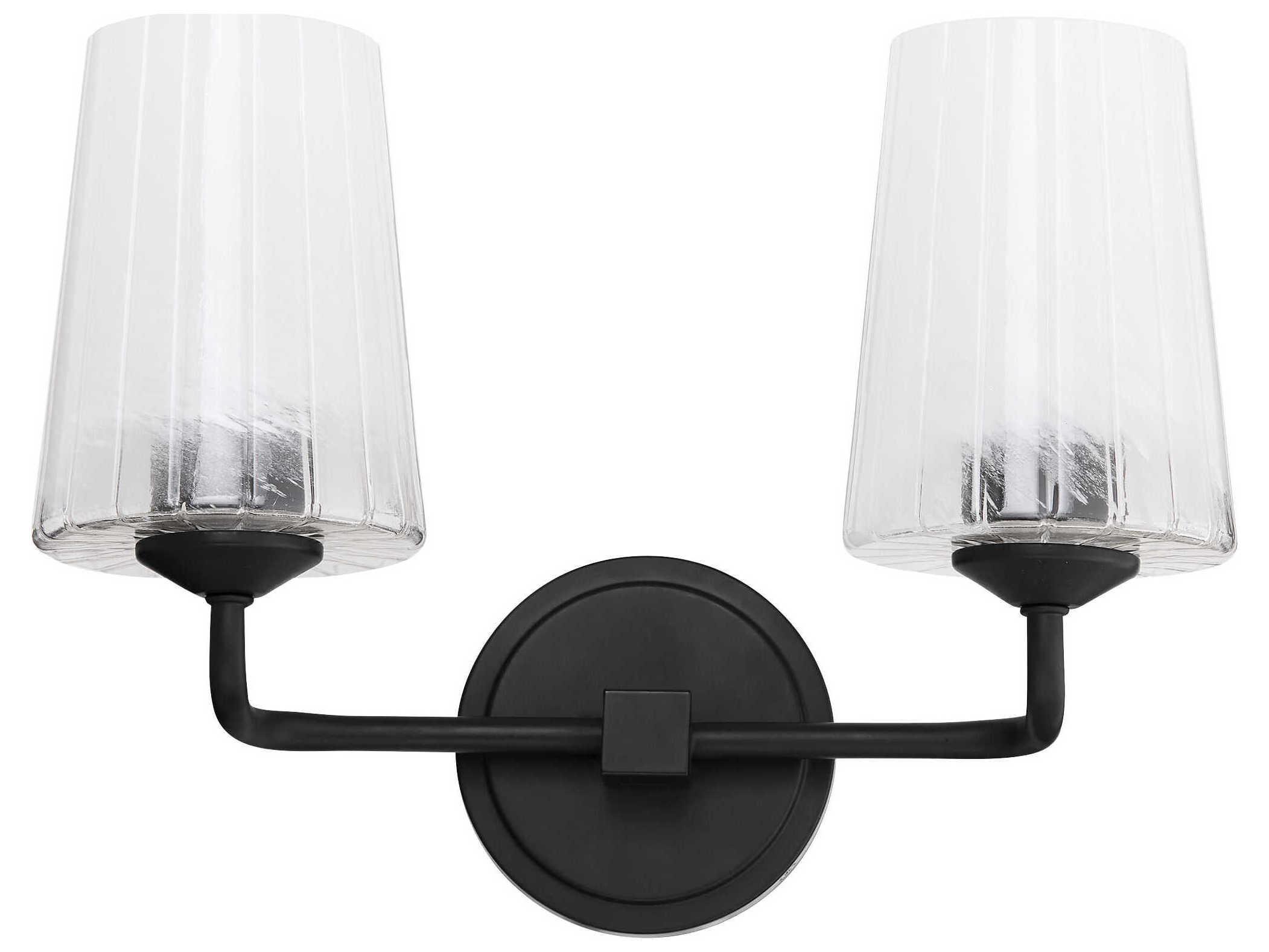 Quorum Providence 2-Light Matte Black Vanity Light