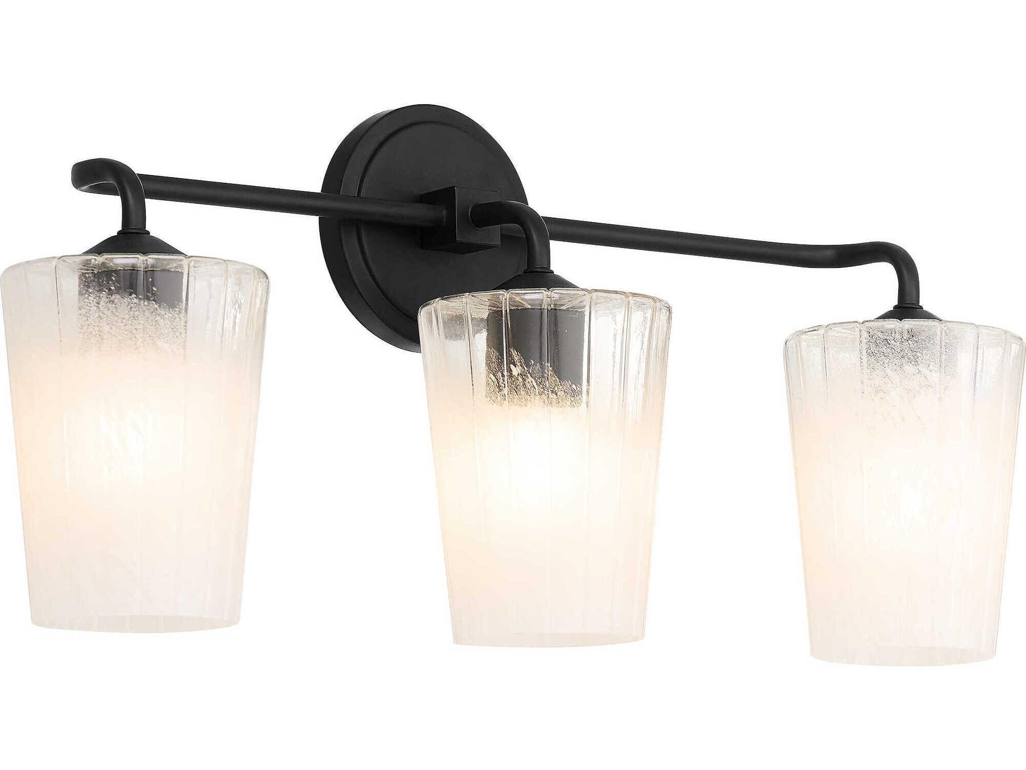 Quorum Providence 3-Light Matte Black Vanity Light