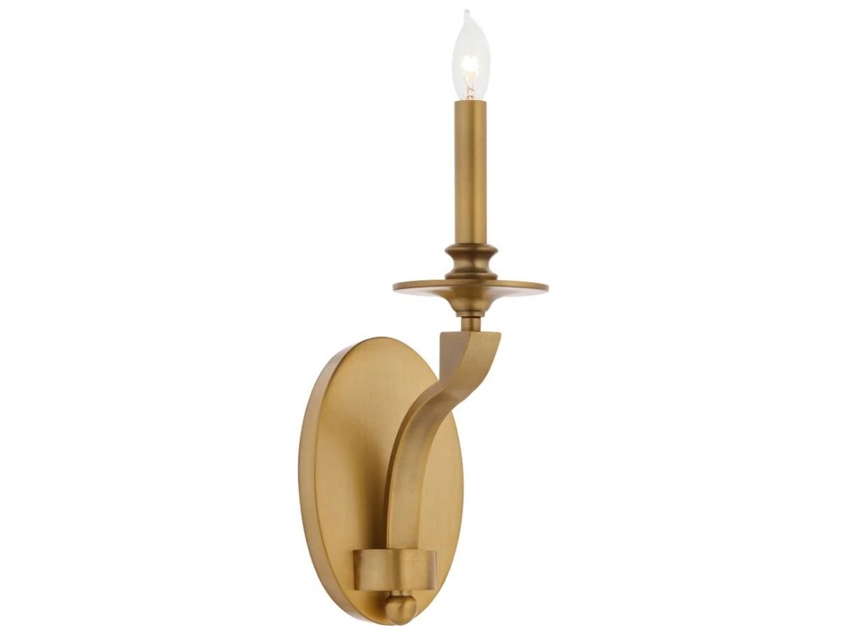 Quorum Chantelle 1-Light Brushed Brass Wall Sconce