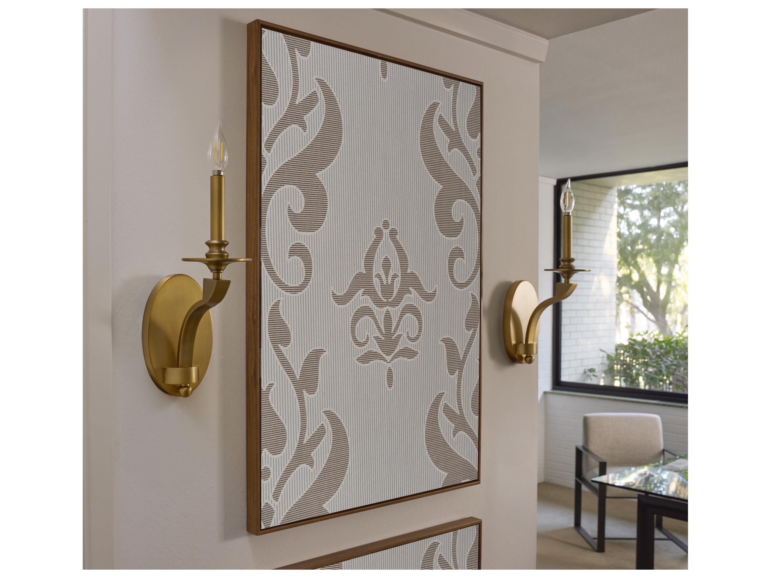 Quorum Chantelle 1-Light Brushed Brass Wall Sconce