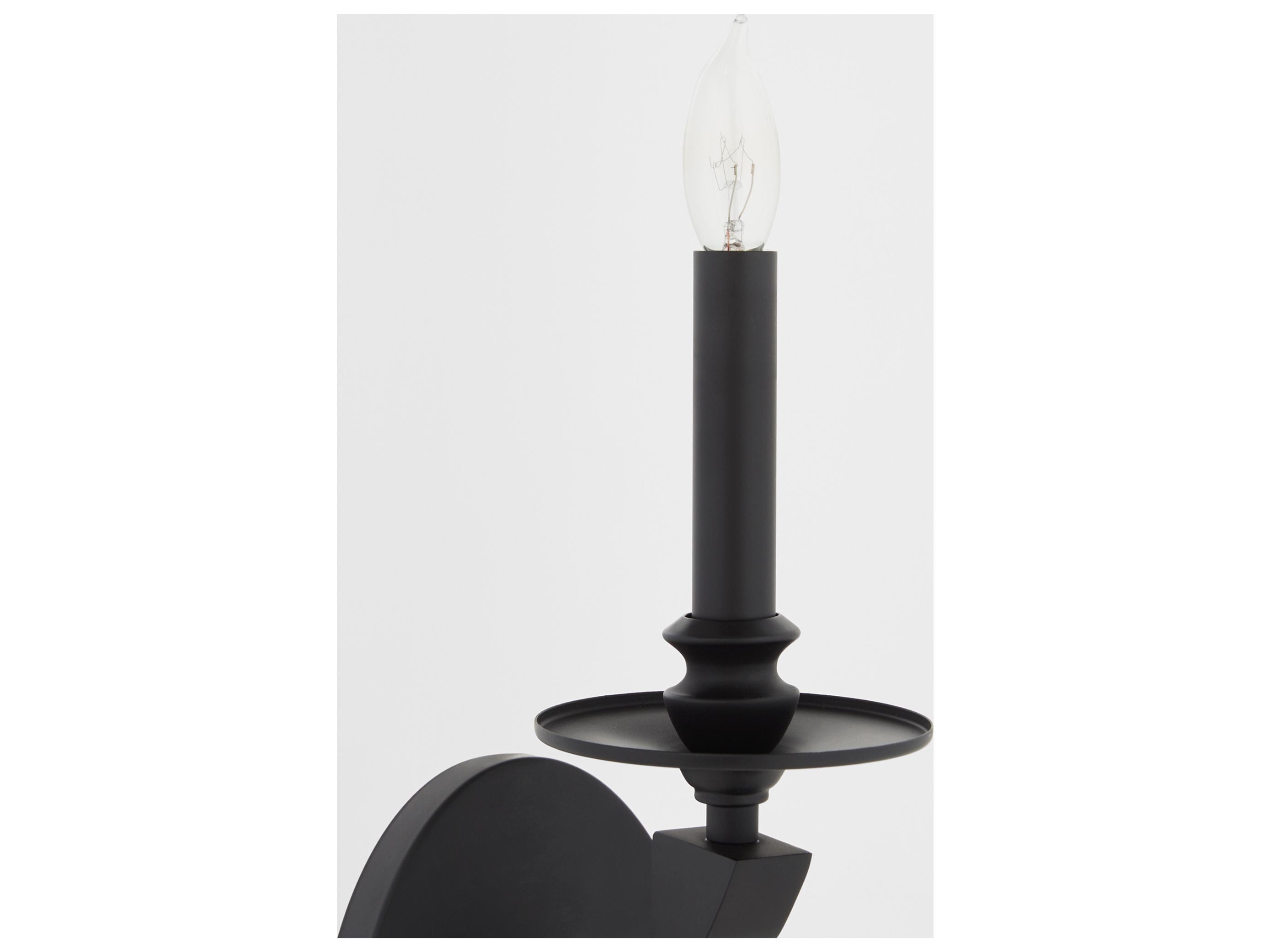 Quorum Chantelle 1-Light Matte Black Wall Sconce