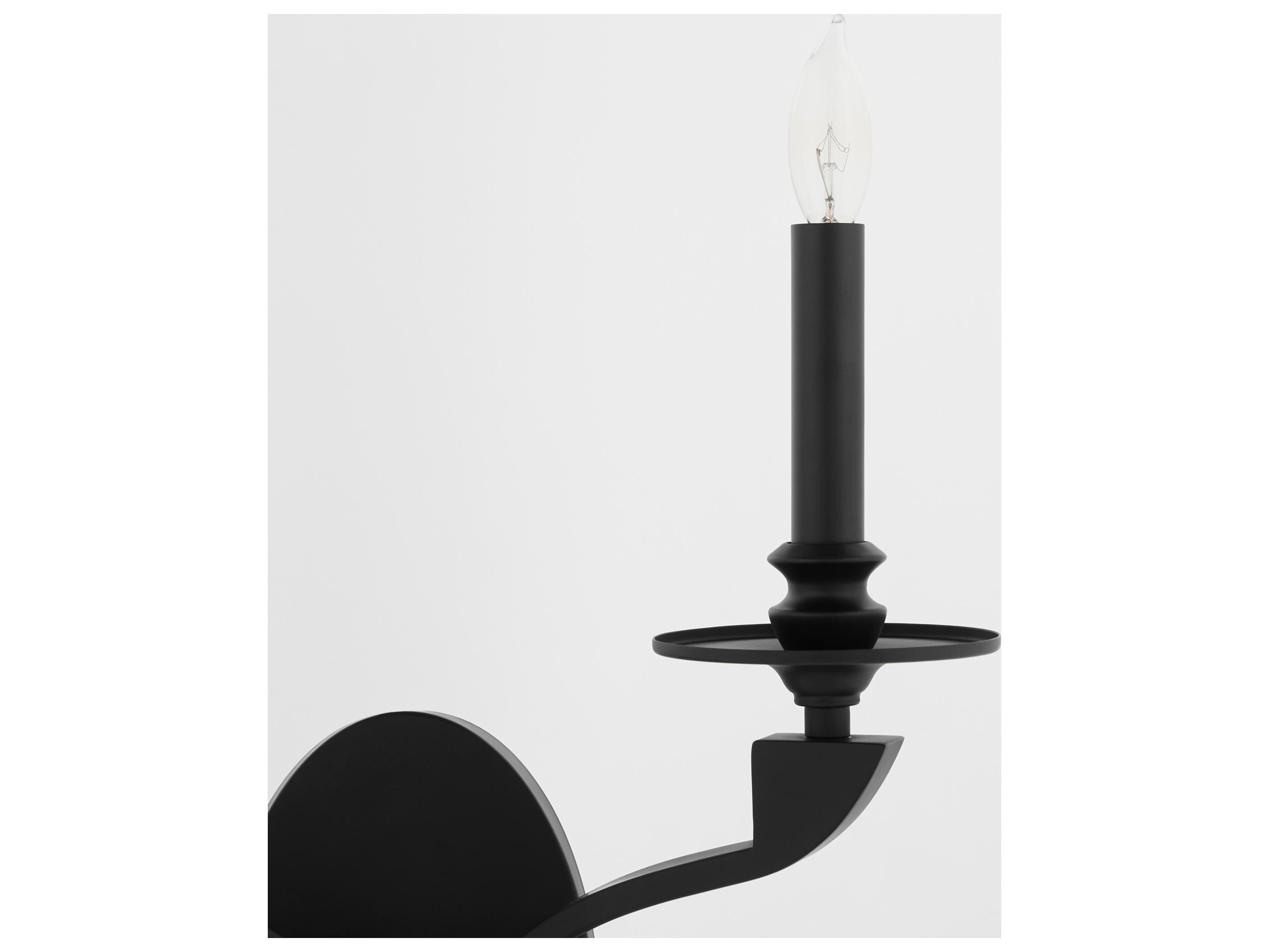Quorum Chantelle 2-Light Matte Black Wall Sconce