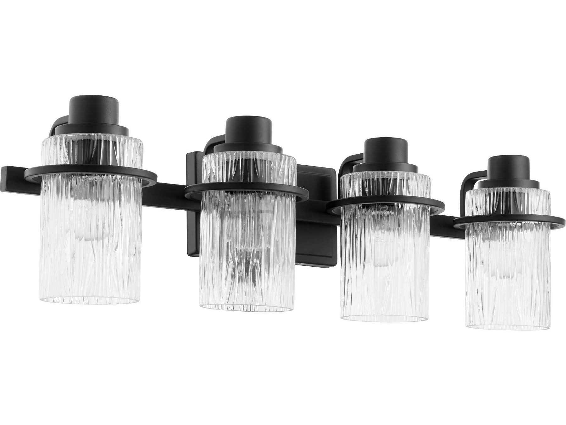 Quorum Lazo 4-Light Noir Black Glass Vanity Light