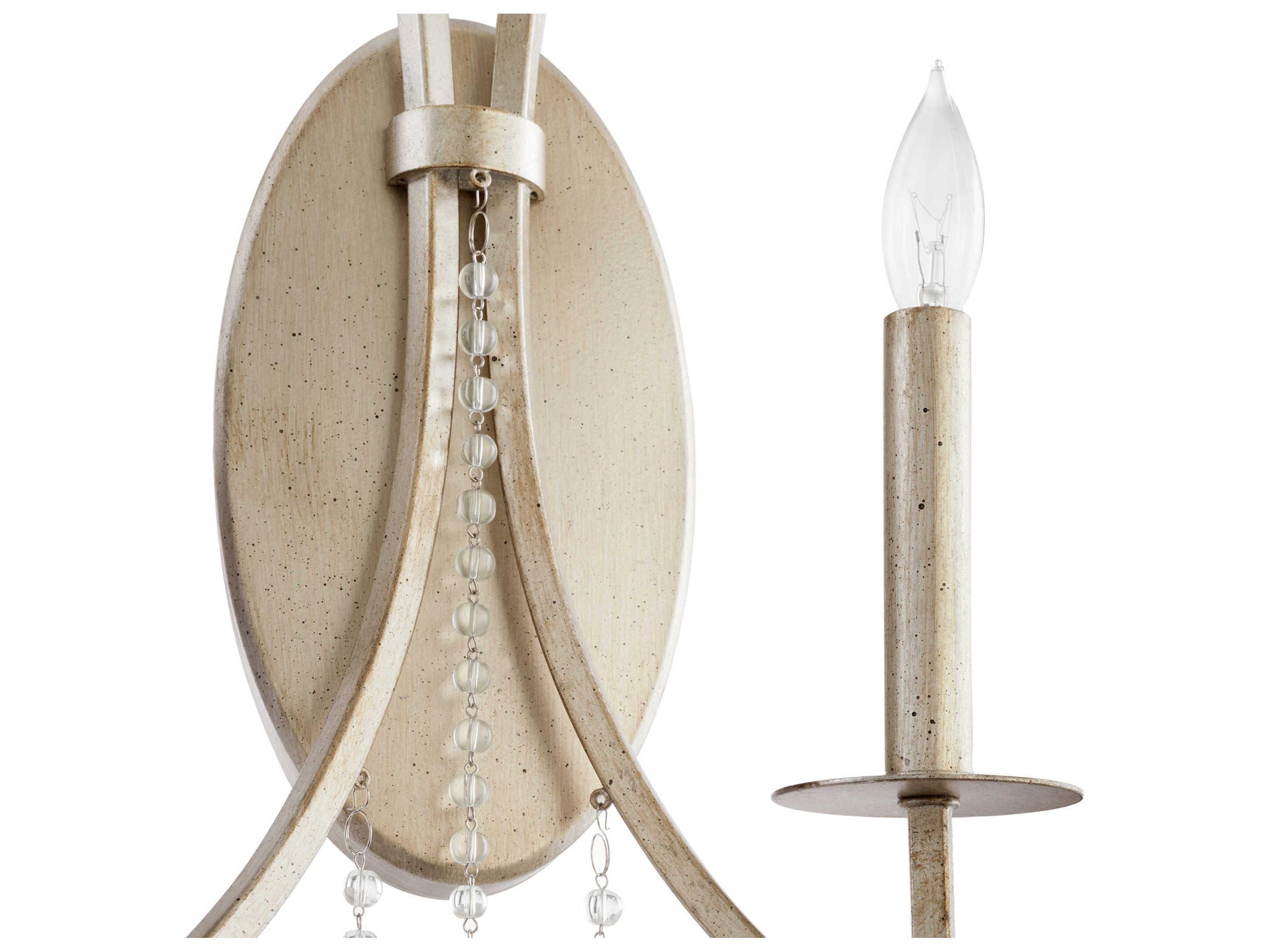 Quorum Malin 2-Light Antique Silver Vanity Light