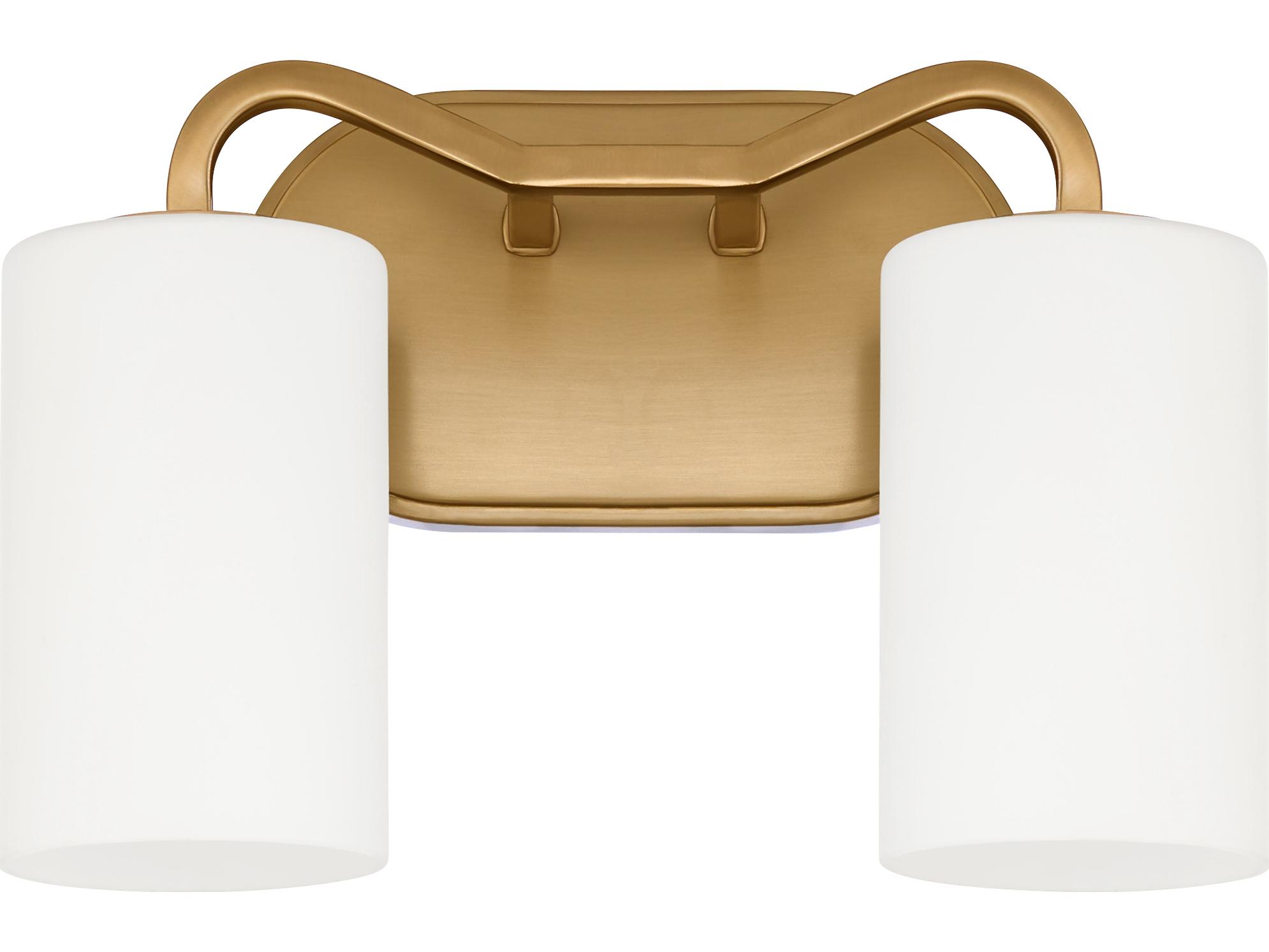 Quorum Rutherford 2-Light Brushed Brass Vanity Light