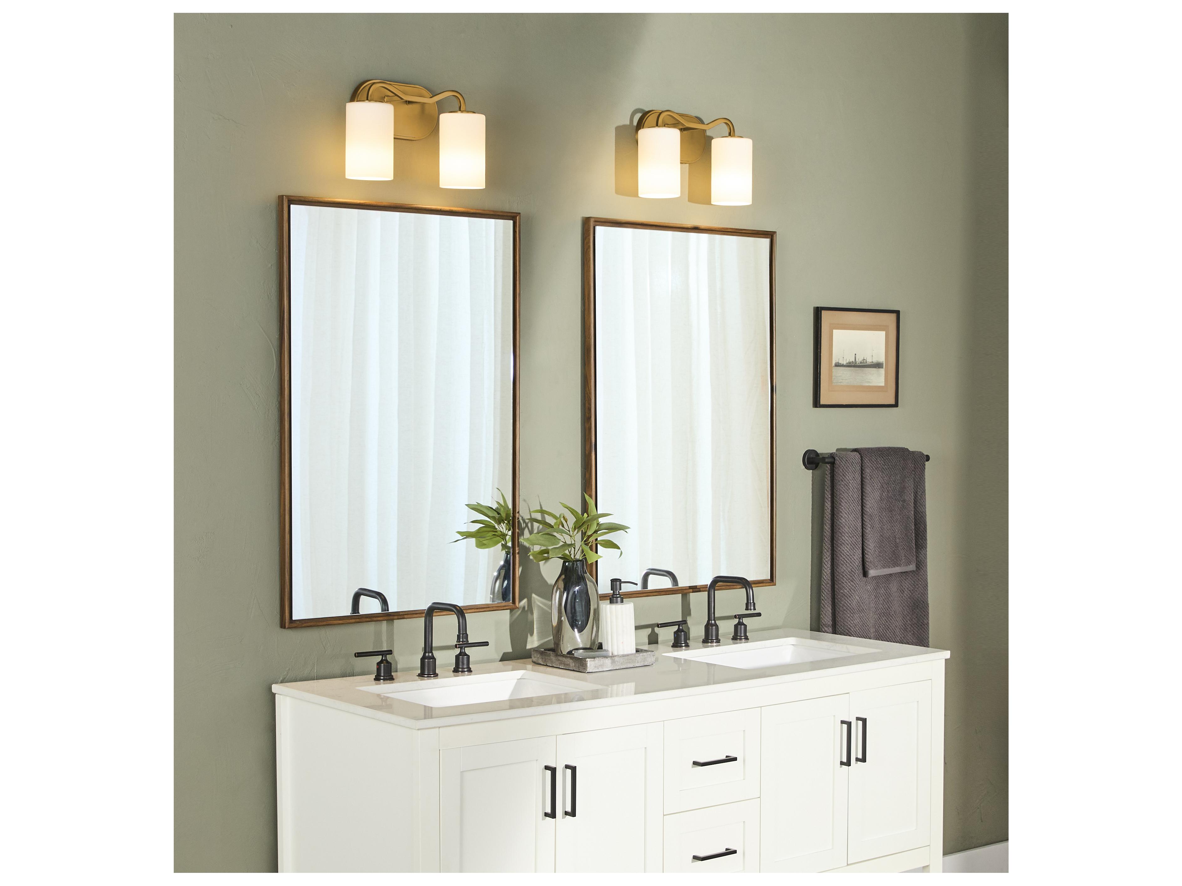 Quorum Rutherford 2-Light Brushed Brass Vanity Light